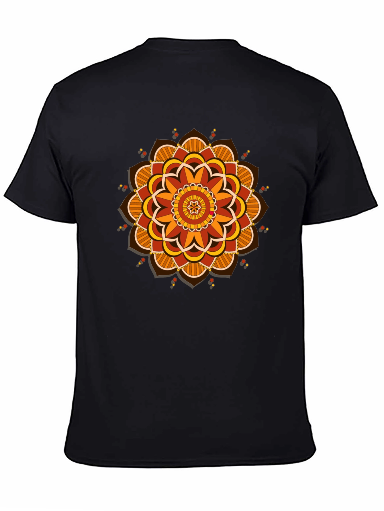 Black Mandala Graphic Tee - Black Cotton Blend view 4