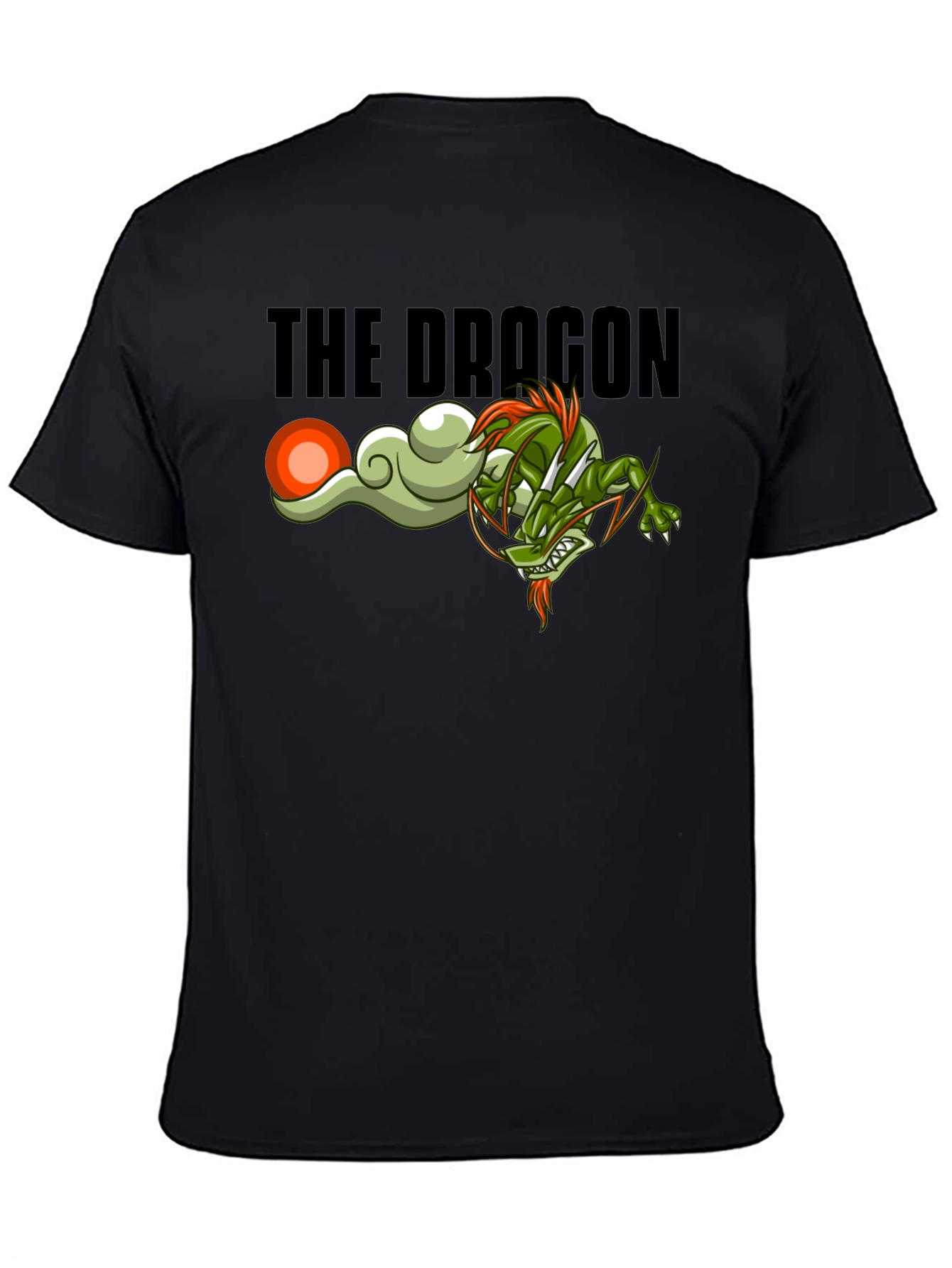 The Dragon Graphic Print Tee - Black Cotton Blend - 4