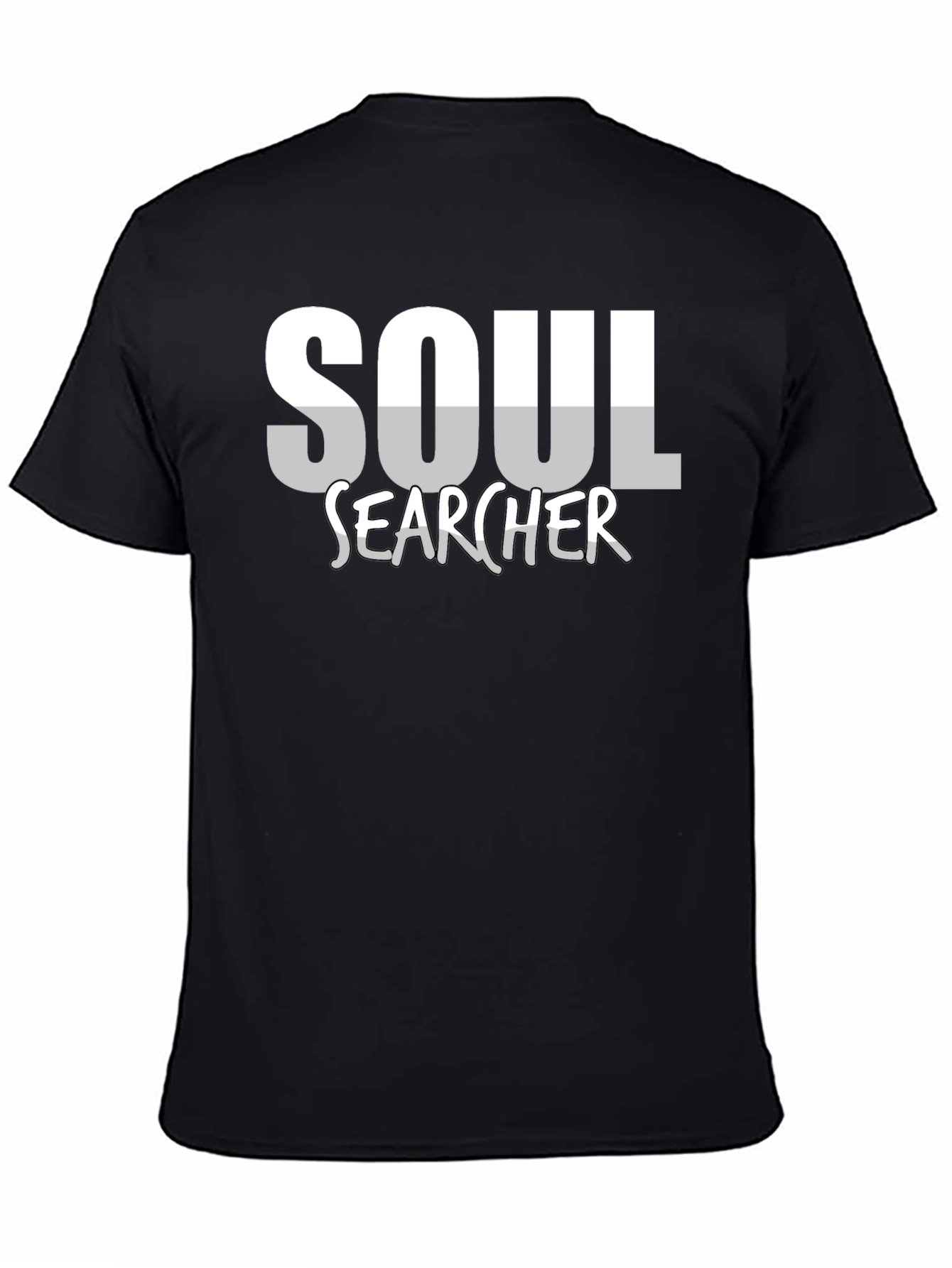 Black Soul Searcher Graphic Tee - Black Cotton Casual Shirt view 4