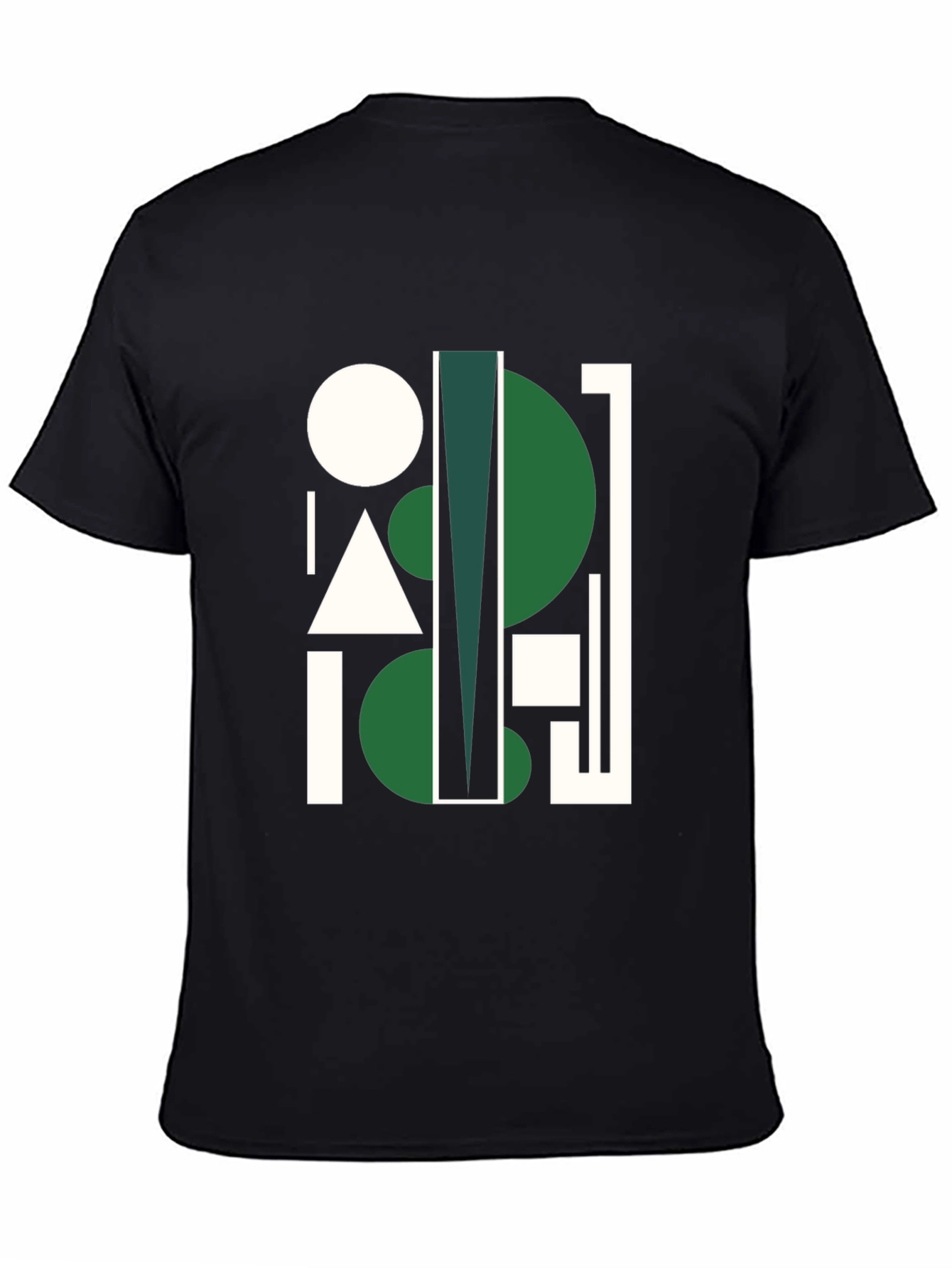 Black Geometric Abstract Black Graphic Tee view 4