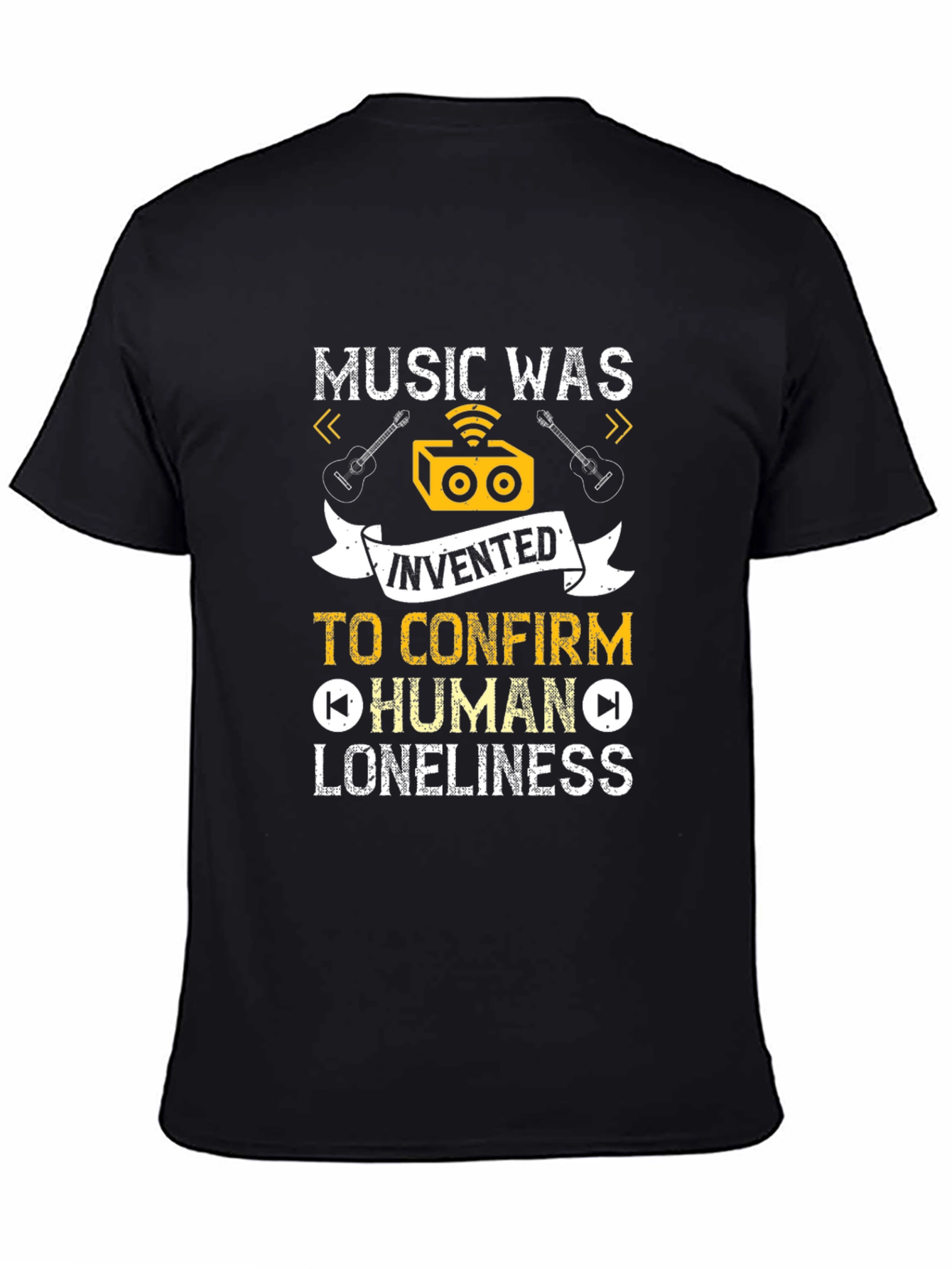 Black Music Was Invented T-Shirt - Human Loneliness Tee view 4