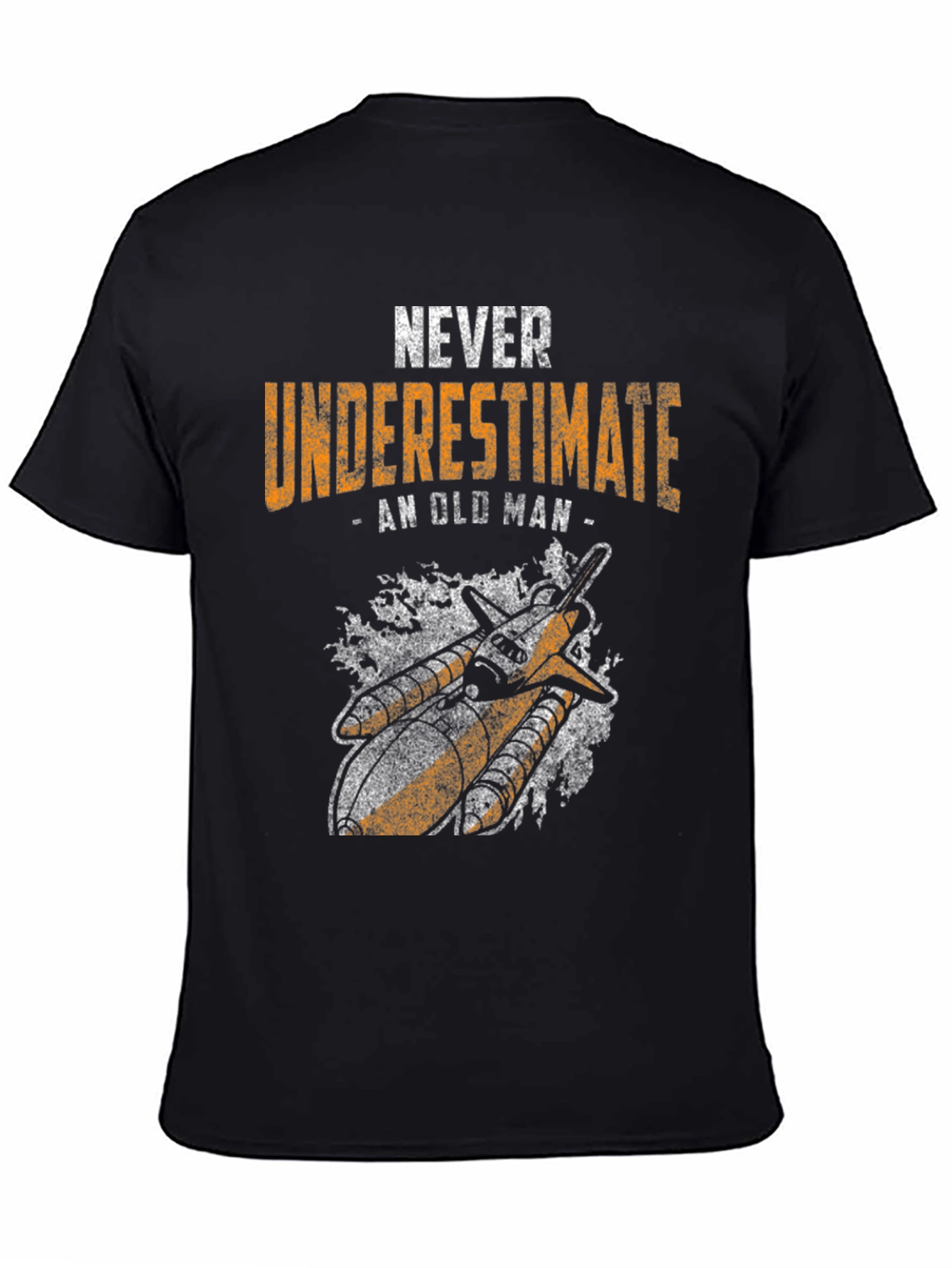 Black Never Underestimate An Old Man T-Shirt view 4