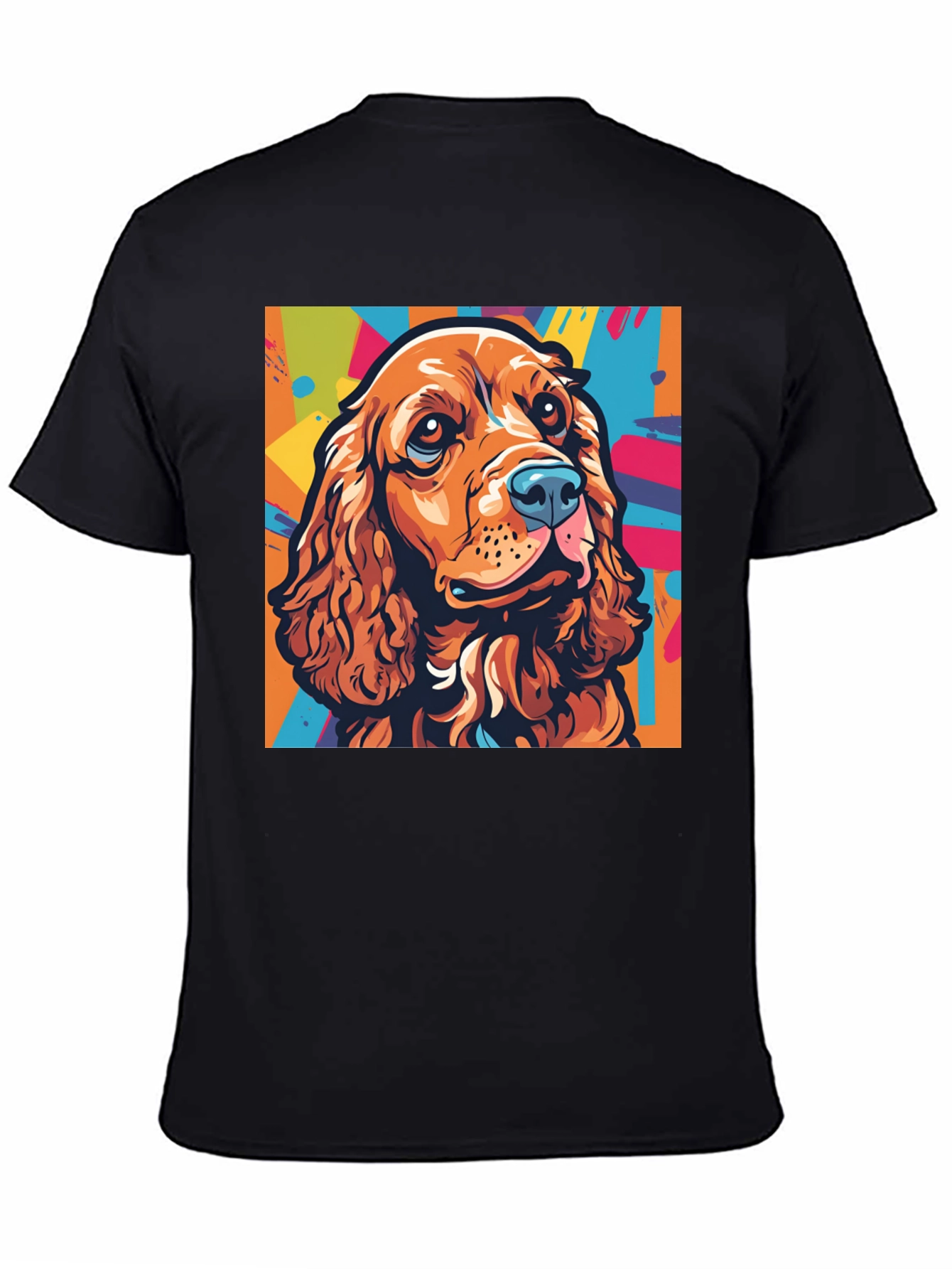 Black Dog Art Graphic Tee - Cocker Spaniel Pop Art T-Shirt view 4
