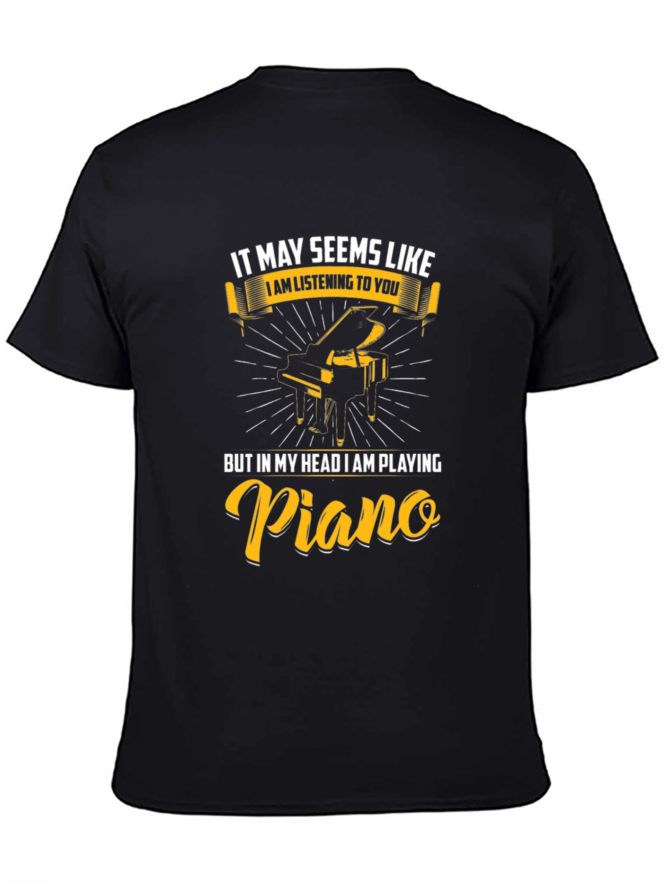 Black Funny Piano Player T-Shirt Musician Gift view 4