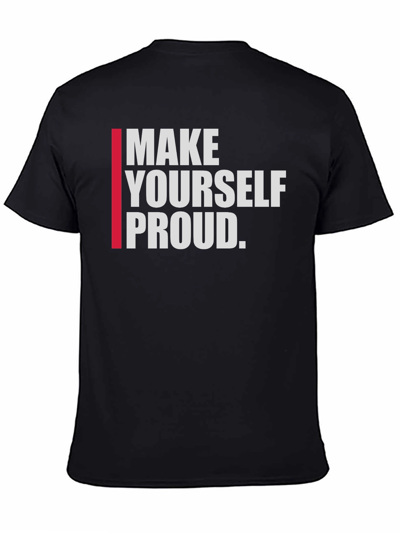 Black Motivational "Make Yourself Proud" Graphic Tee view 4