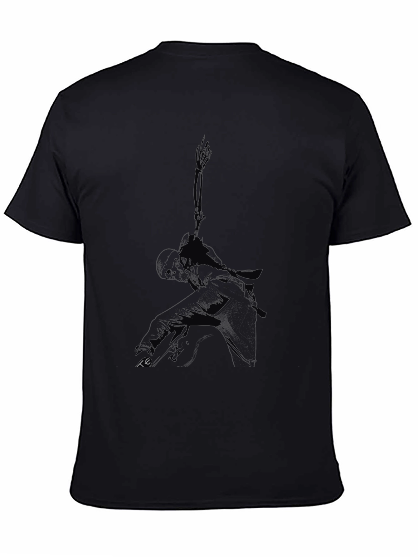 Black Men's Black Graphic Tee - Urban Style view 4