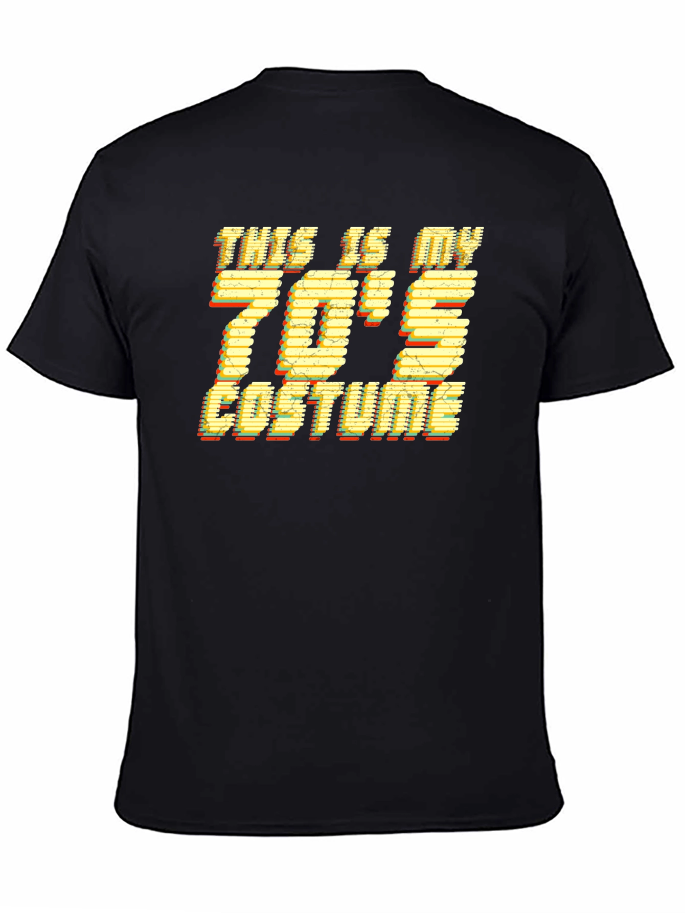 Black Retro 70's Costume T-Shirt view 4