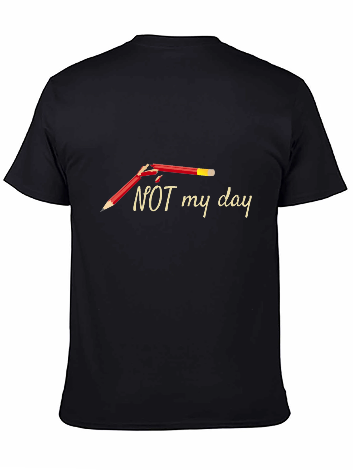 Black Not My Day Broken Pencil Graphic Tee - Unisex view 4