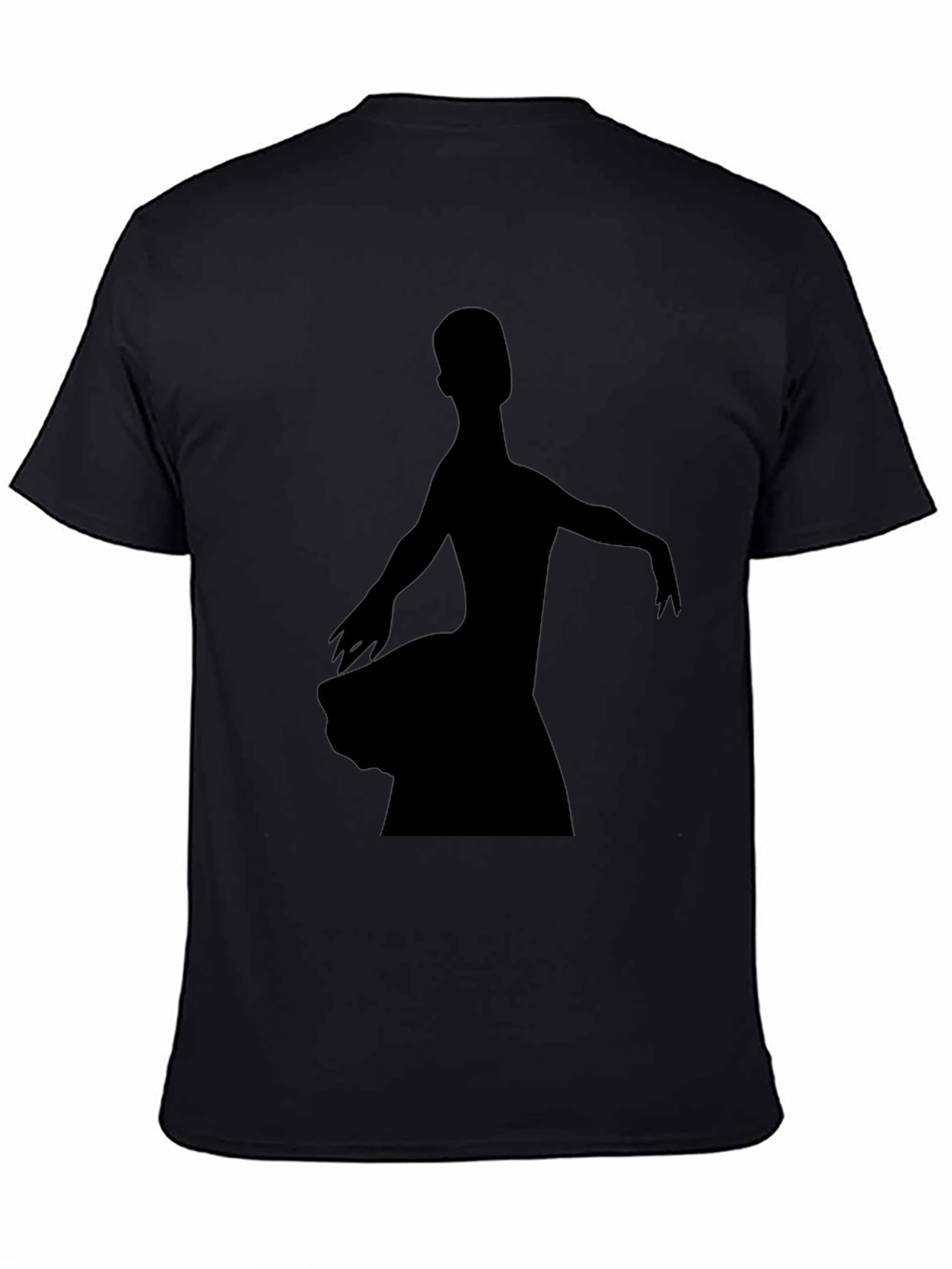Black Ballerina Silhouette Graphic Tee - Black Cotton T-Shirt view 4