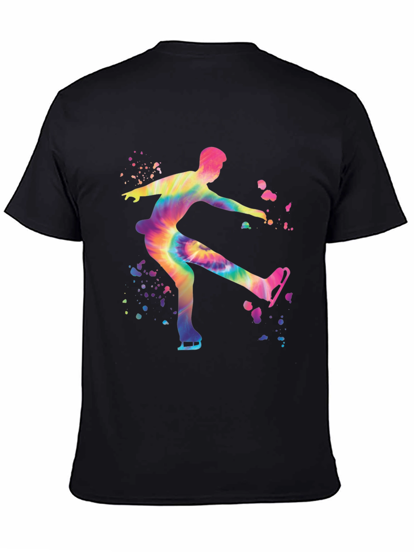 Black Tie-Dye Ice Skater Graphic Tee view 4