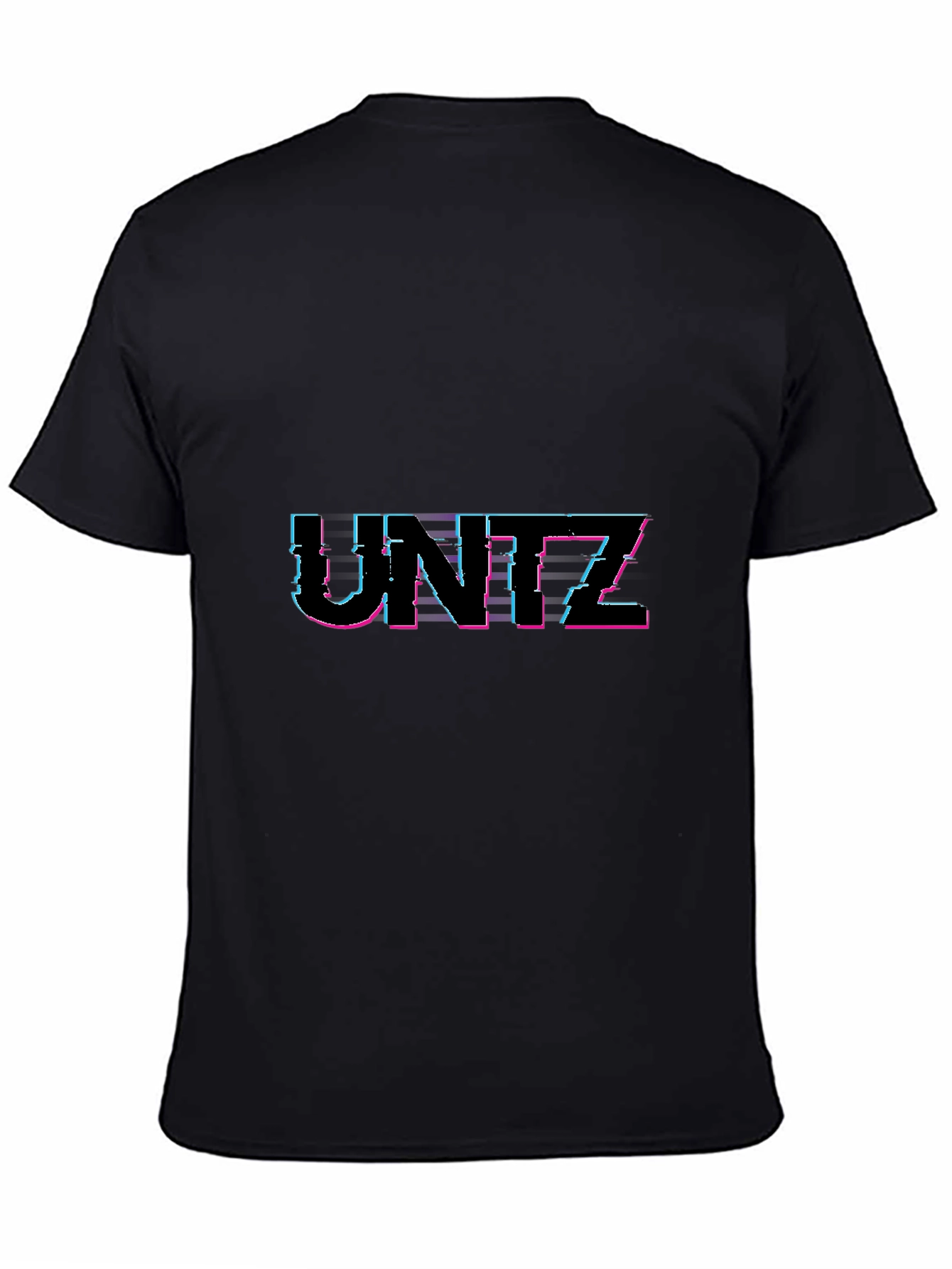 Black UNITZ Glitch Style Black T-Shirt view 4