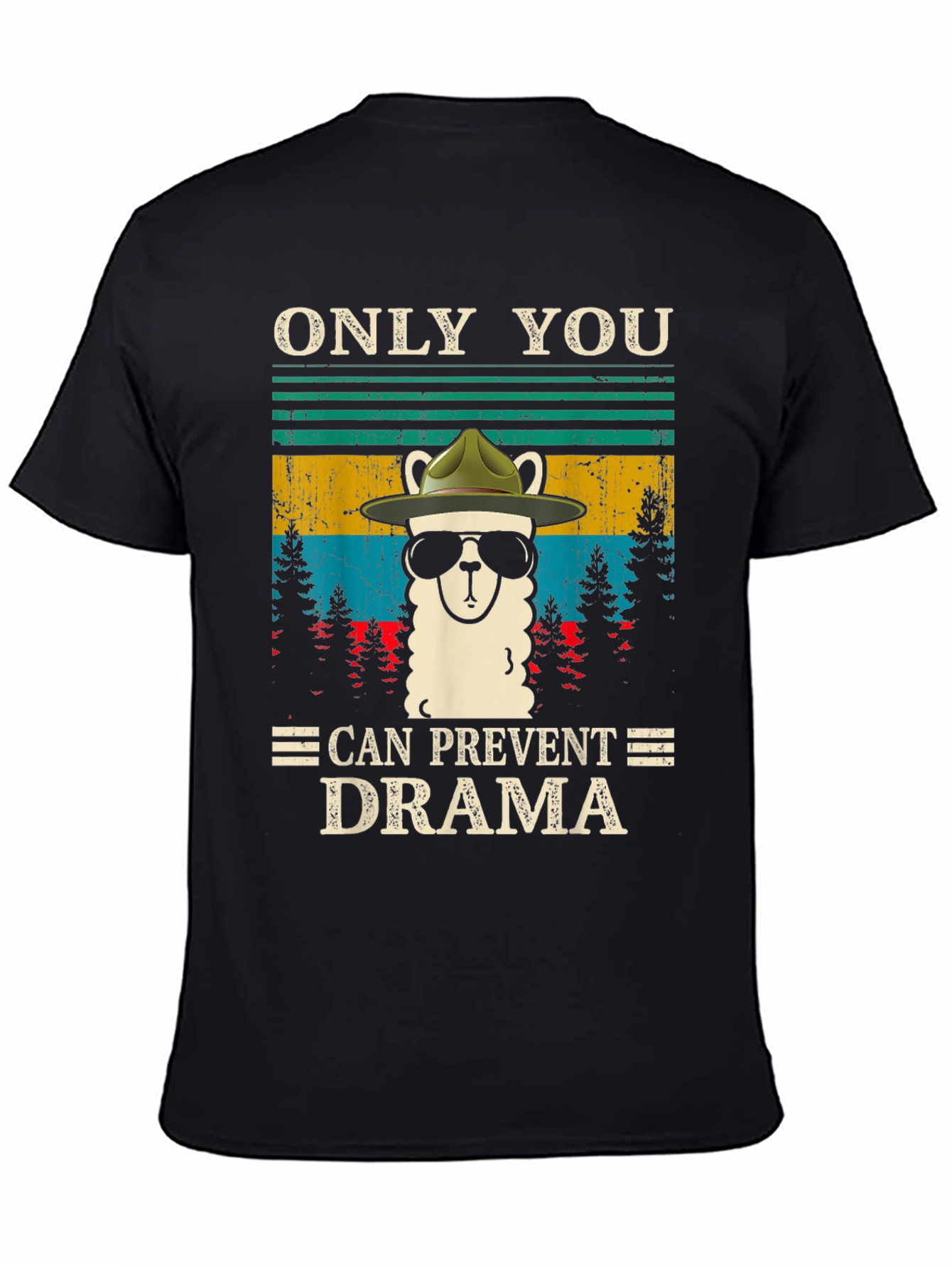 Black Llama Drama Prevention Graphic Tee view 4