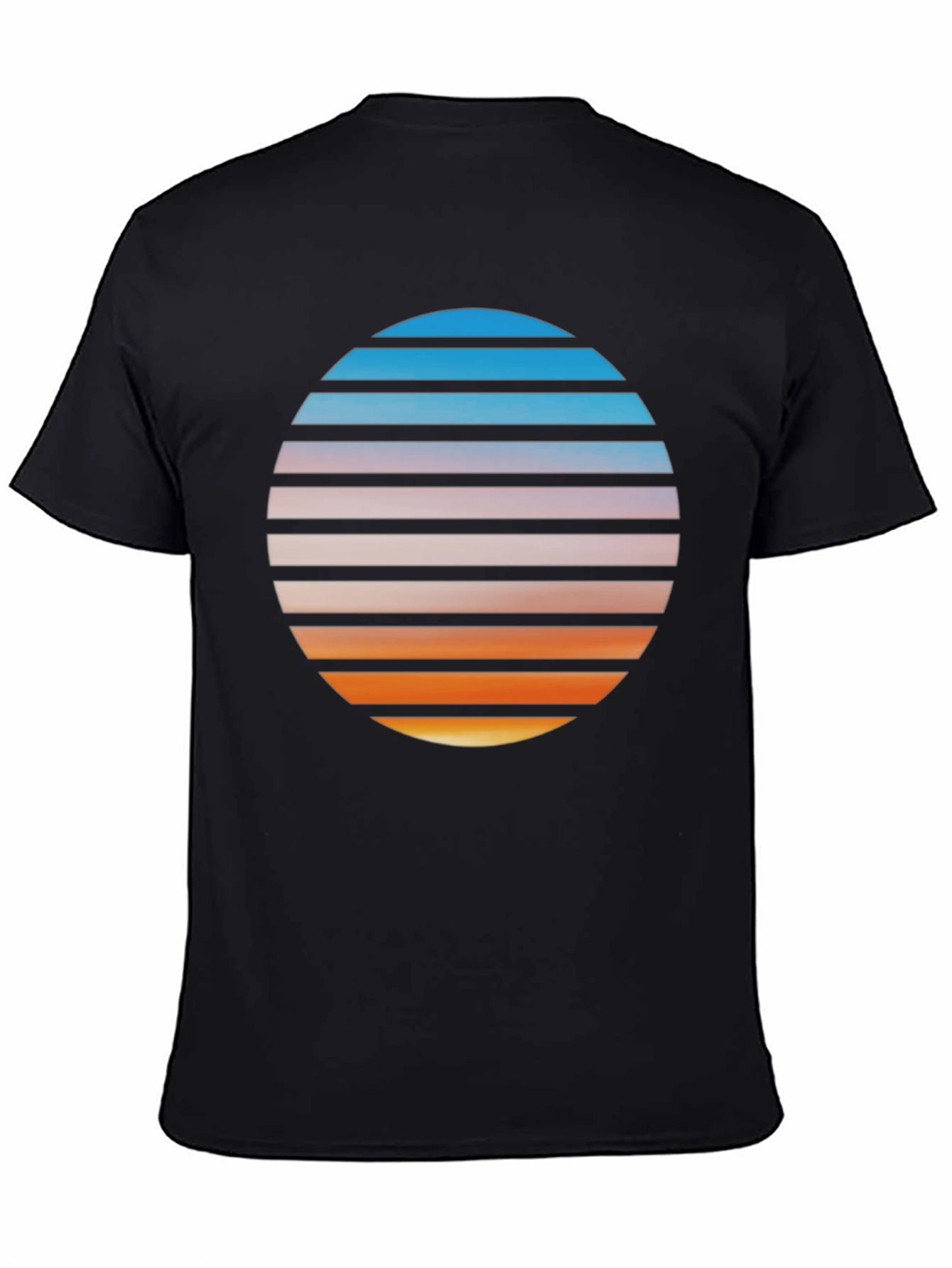 Black Retro Sunset Graphic T-Shirt - Black view 4