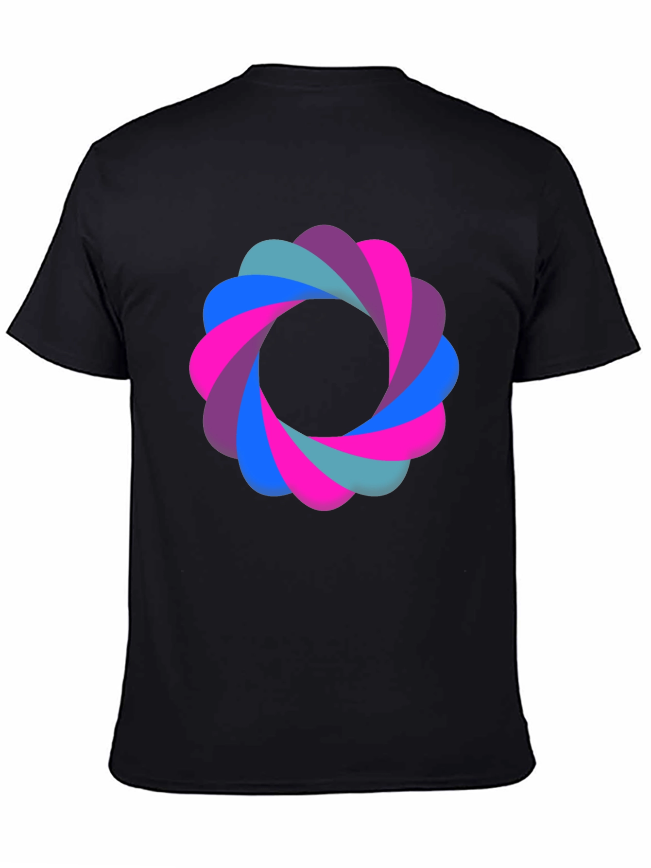 Black Abstract Flower Graphic Black T-Shirt view 4