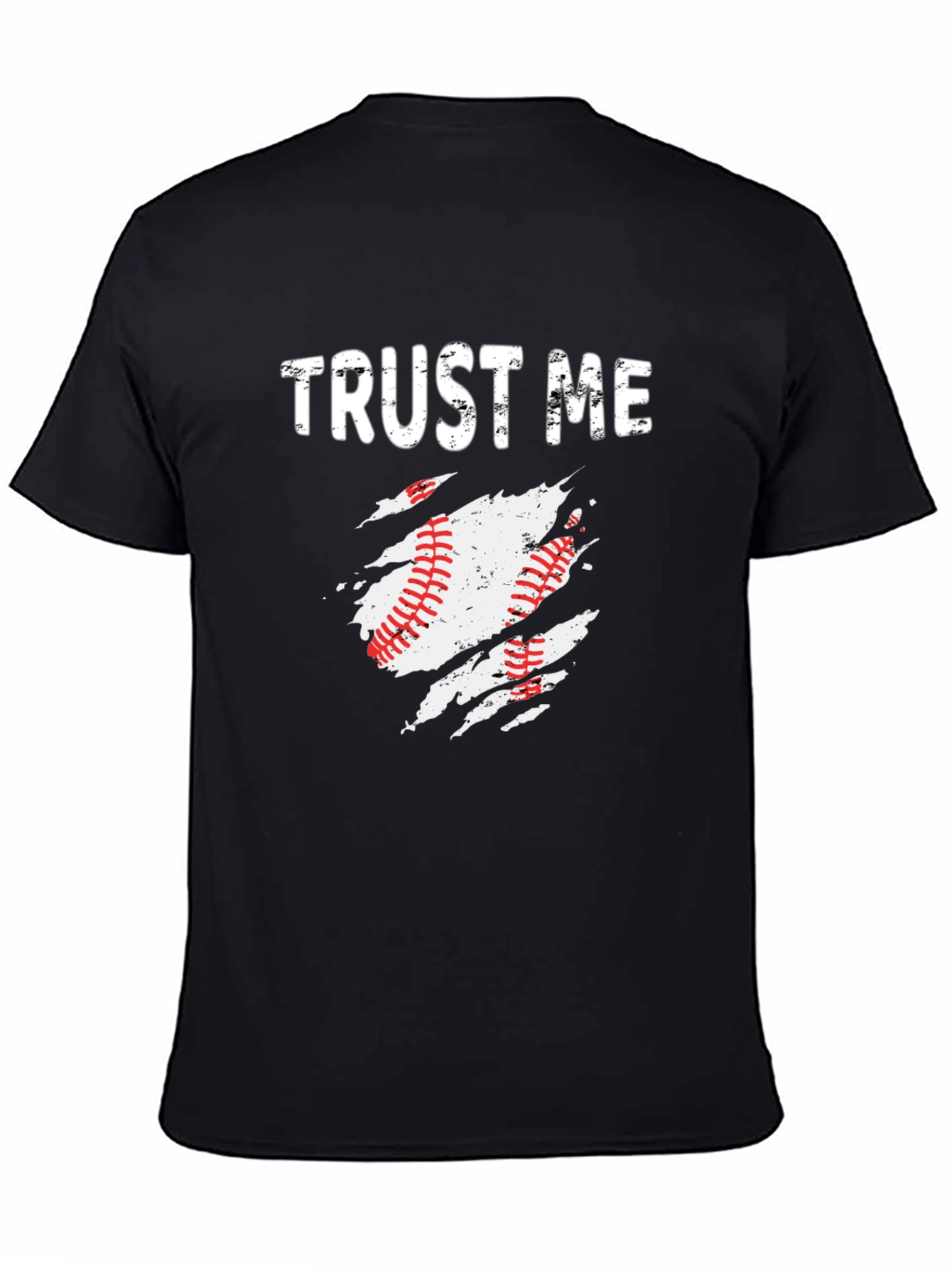 Black Trust Me Baseball Graphic T-Shirt view 4