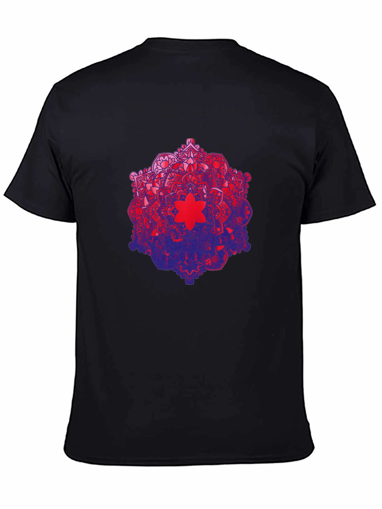 Black Geometric Mandala Graphic Black T-Shirt view 4