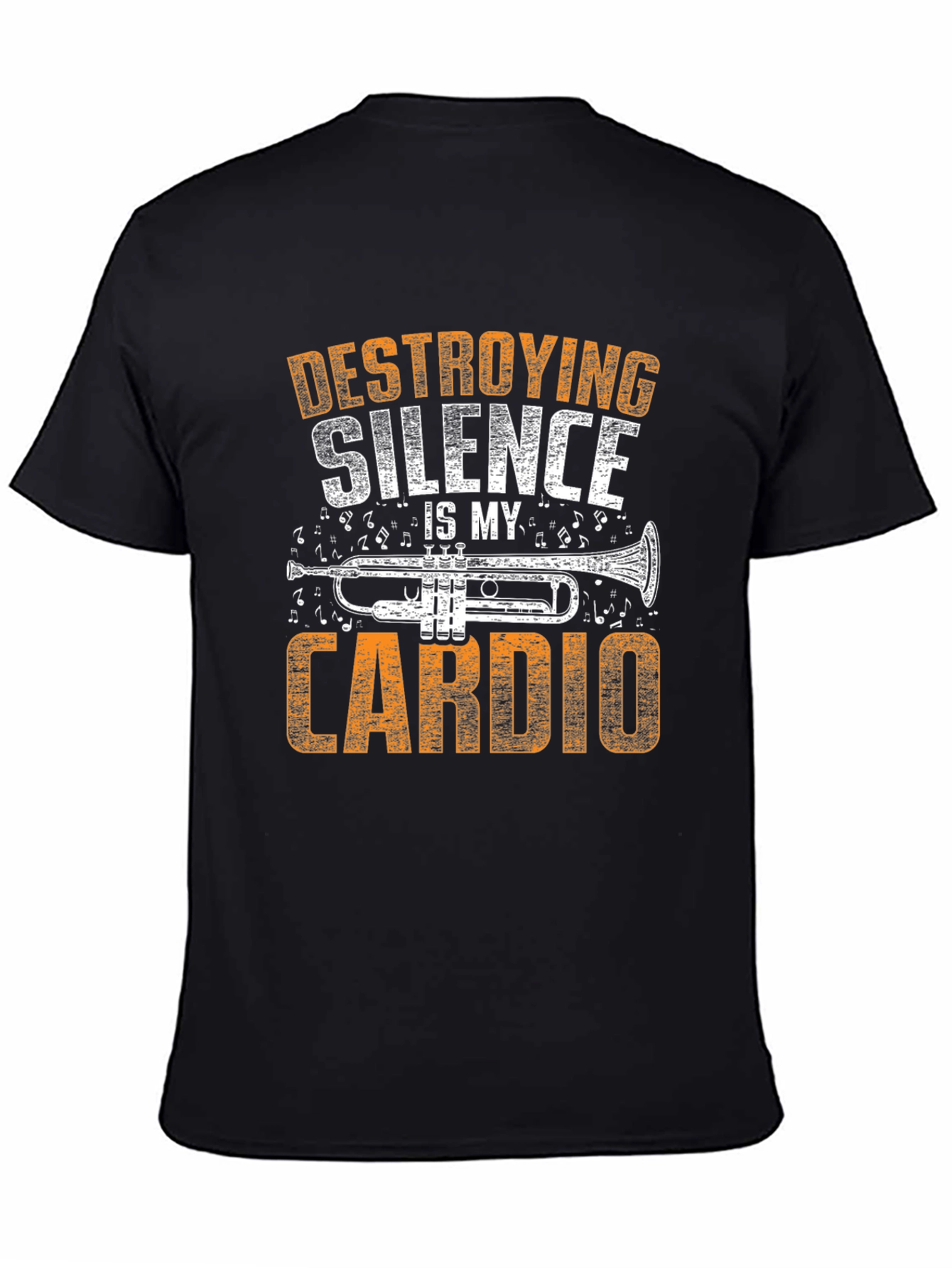 Black Destroying Silence Trumpet T-Shirt view 4