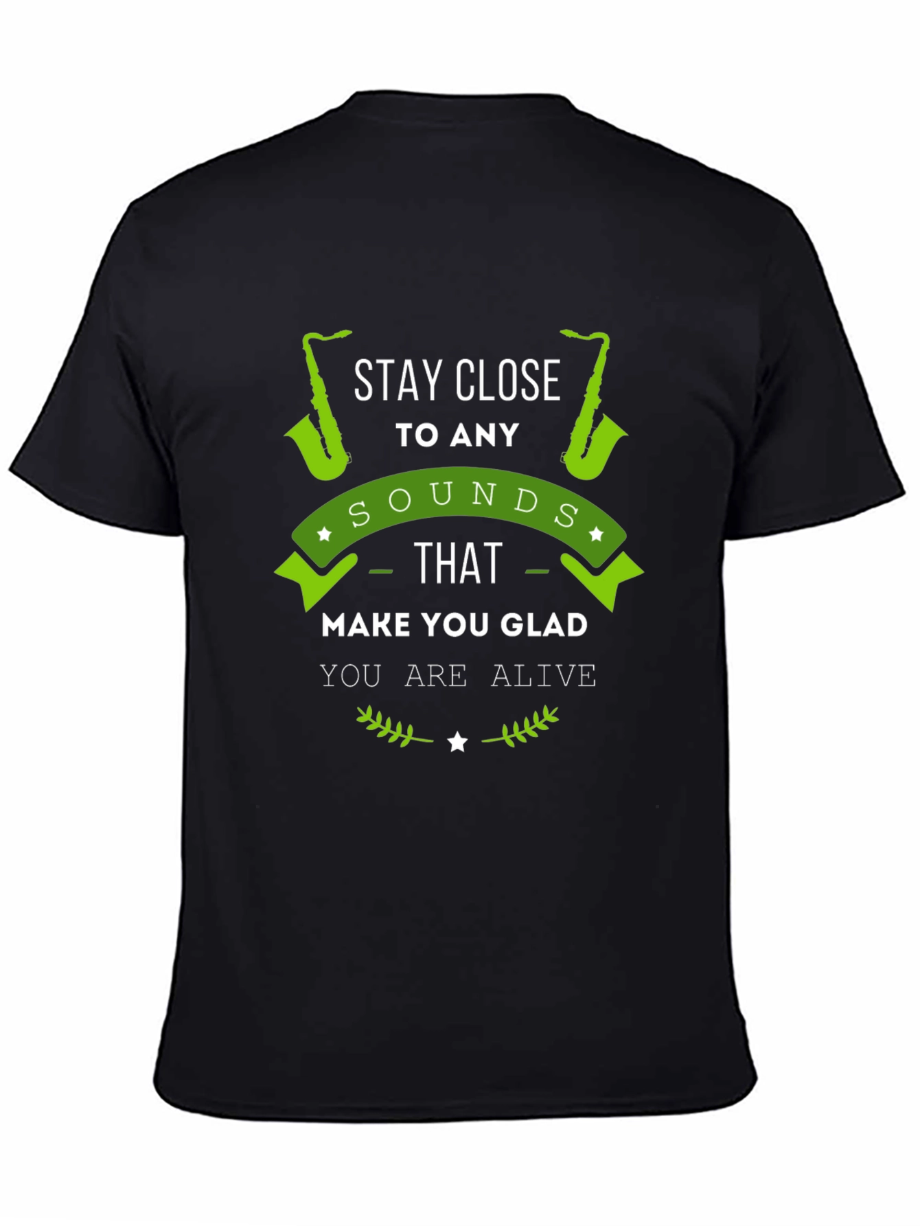 Black Stay Close to Any Sounds T-Shirt view 4