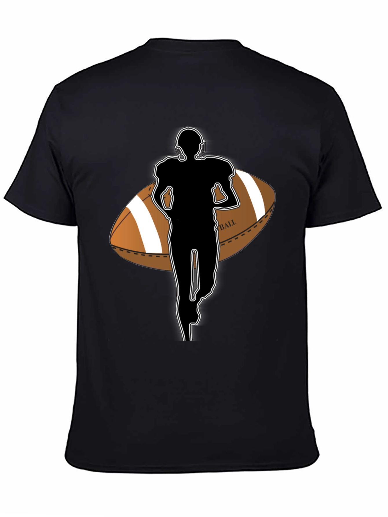 Black Football Player Graphic Tee view 4