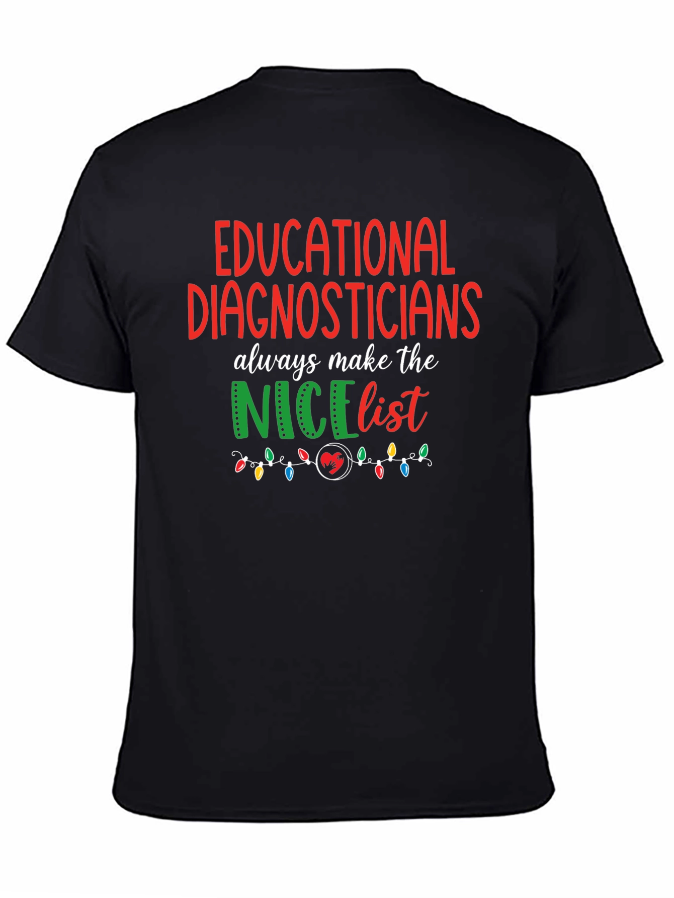 Black Educational Diagnosticians Nice List T-Shirt view 4