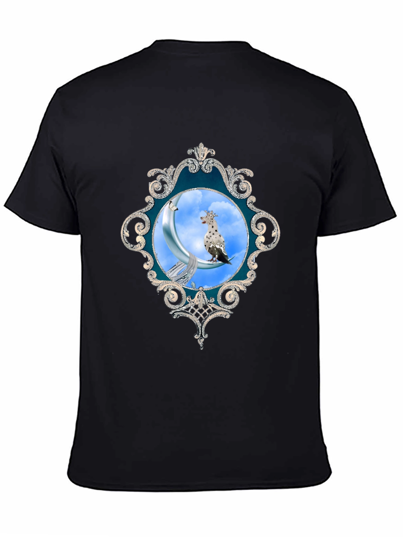 Black Moon Bird T-Shirt - Unique Graphic Tee view 4
