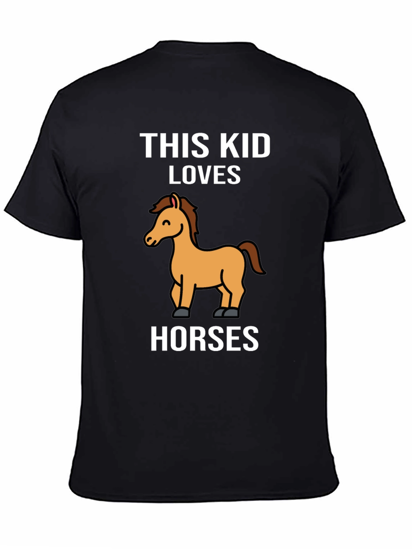 Black This Kid Loves Horses T-Shirt - Black Cotton Tee view 4
