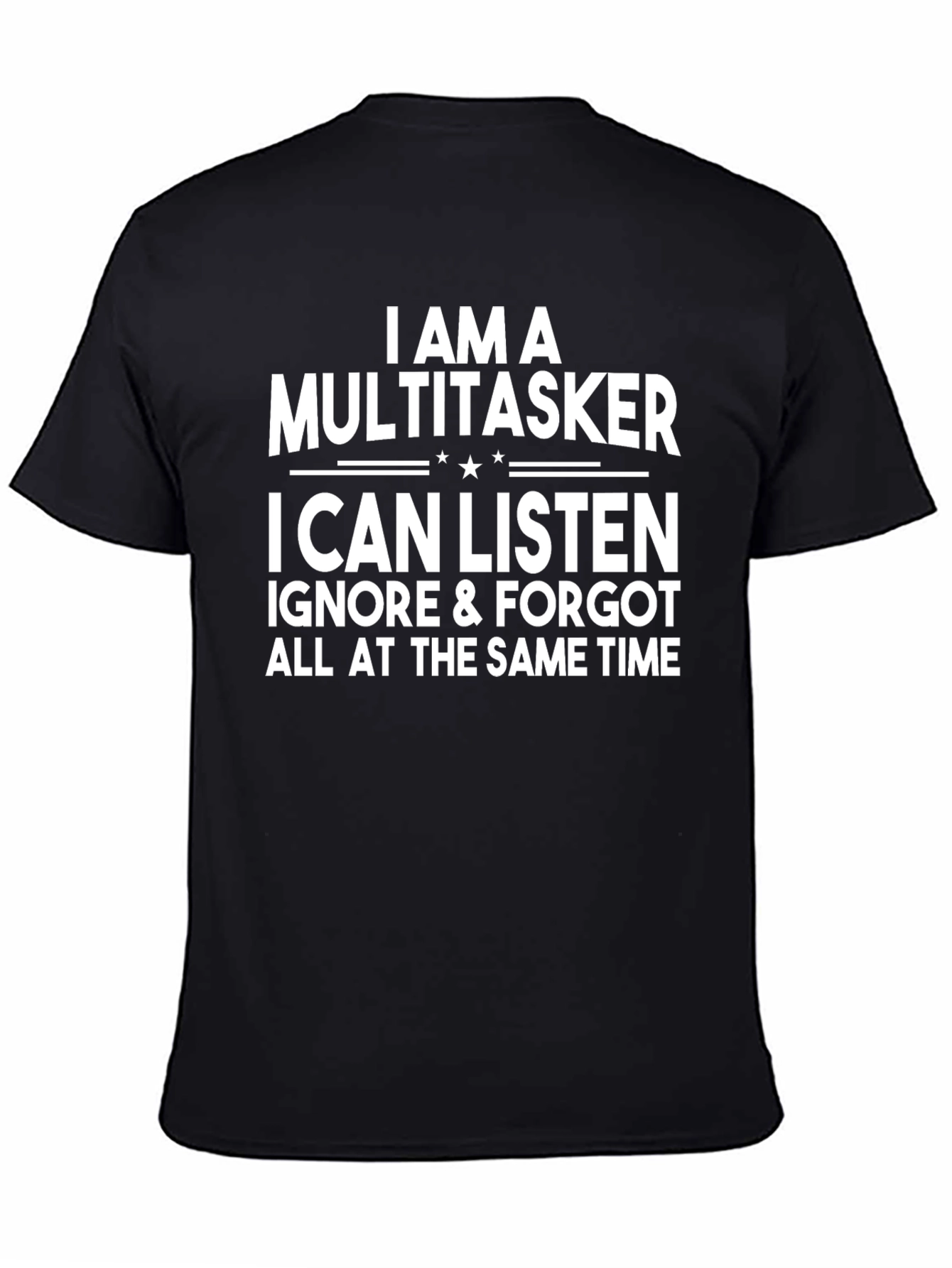Black Multitasker Graphic T-Shirt - Funny Statement Tee view 4