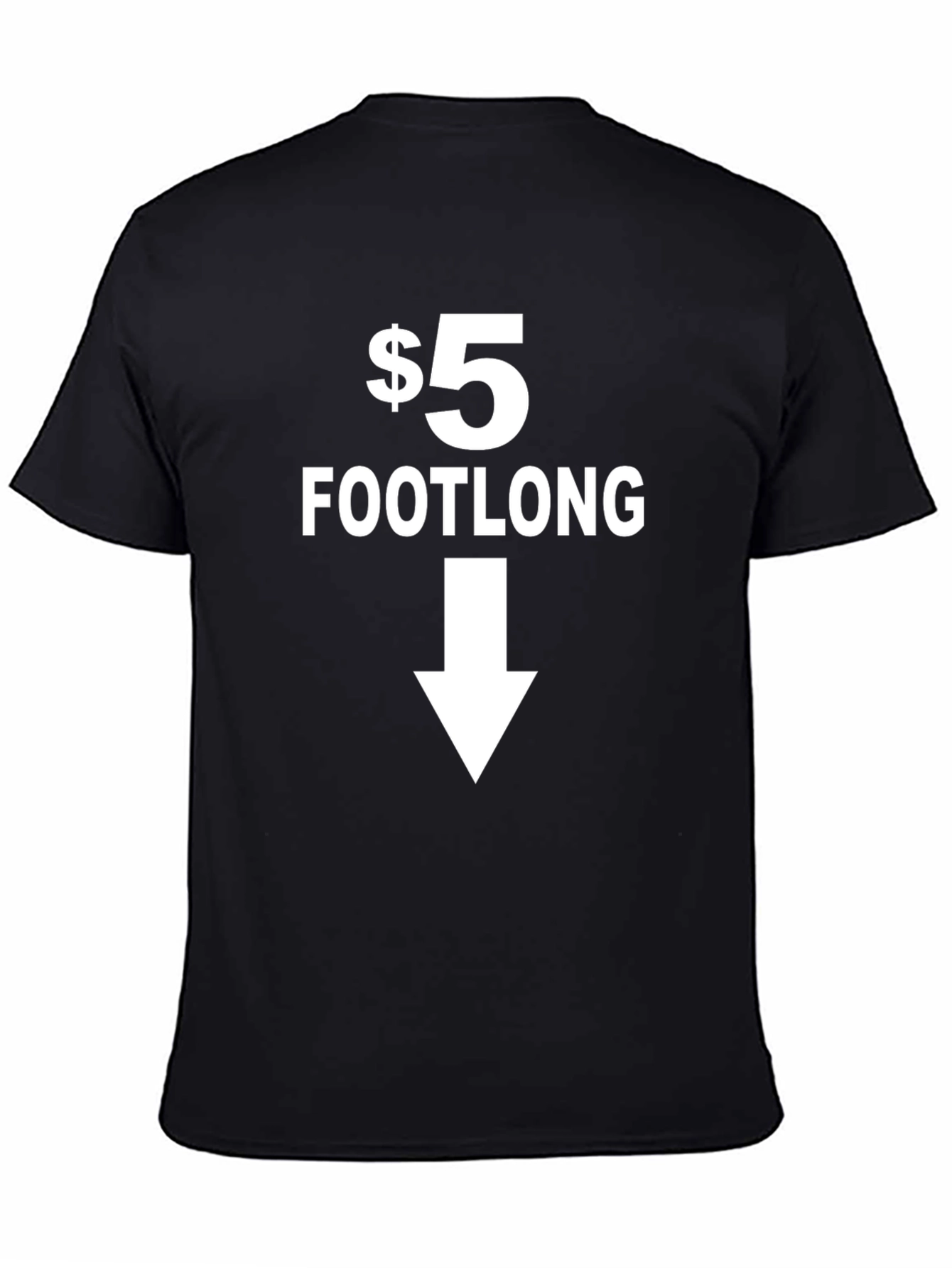 Black $5 Footlong Black Graphic T-Shirt - Point Down view 4