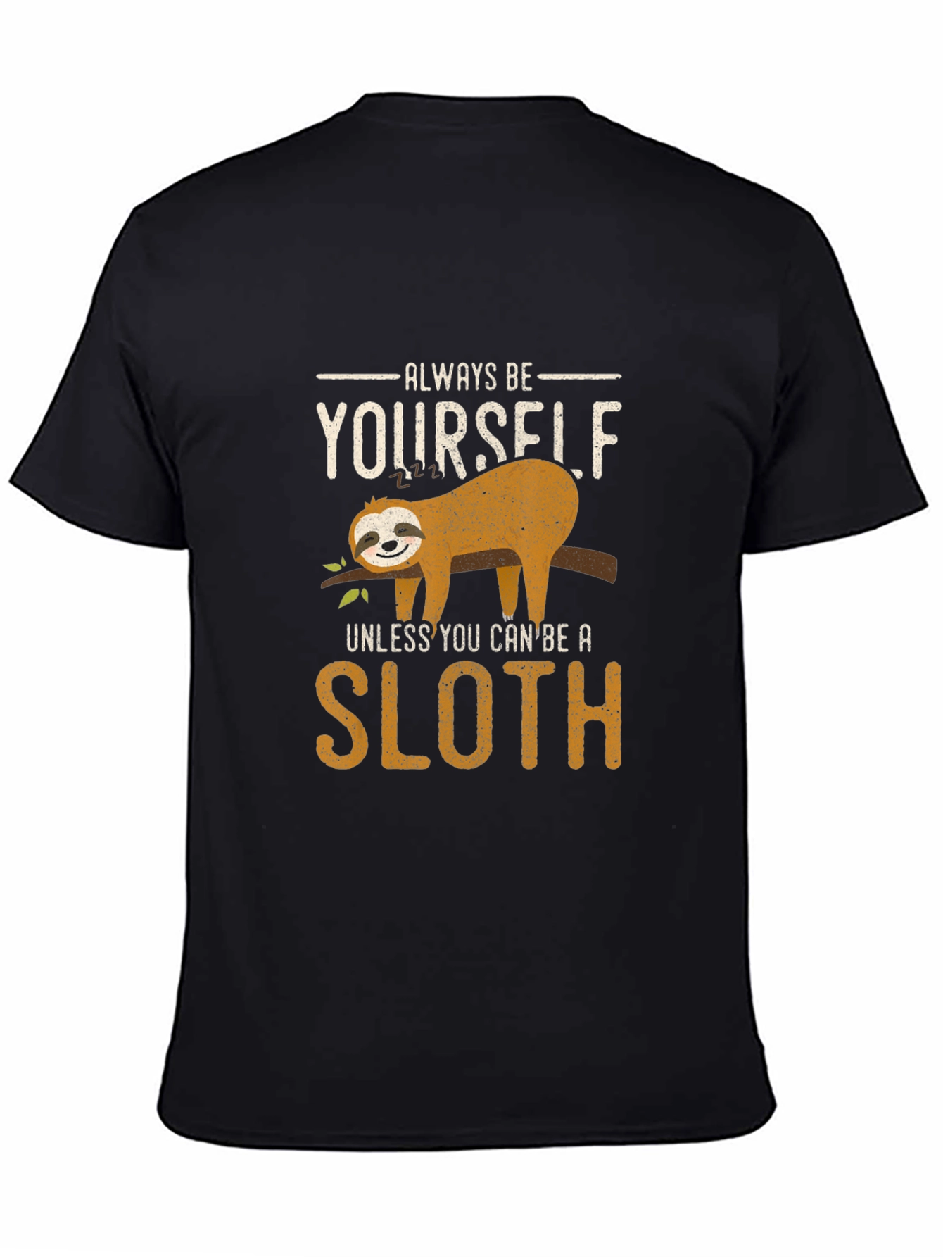 Black Always Be Yourself Sloth Graphic Tee view 4