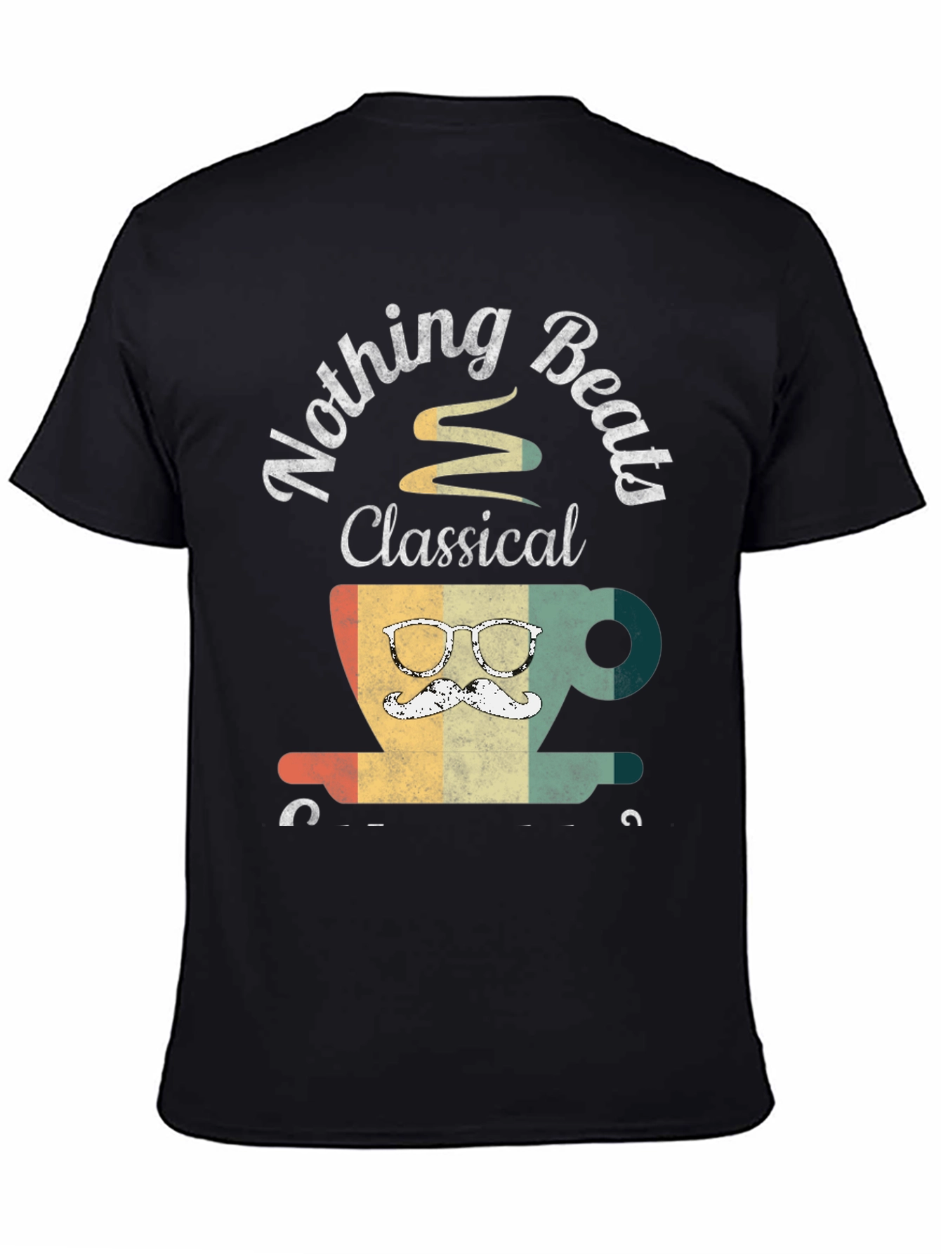 Black Nothing Beats Classical Coffee T-Shirt view 4