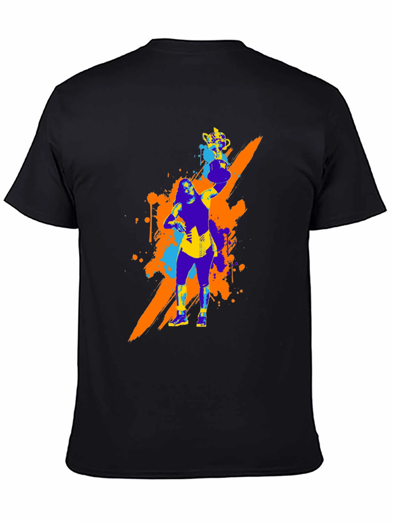 Black Bold Graphic Tee - Woman with Trophy view 4