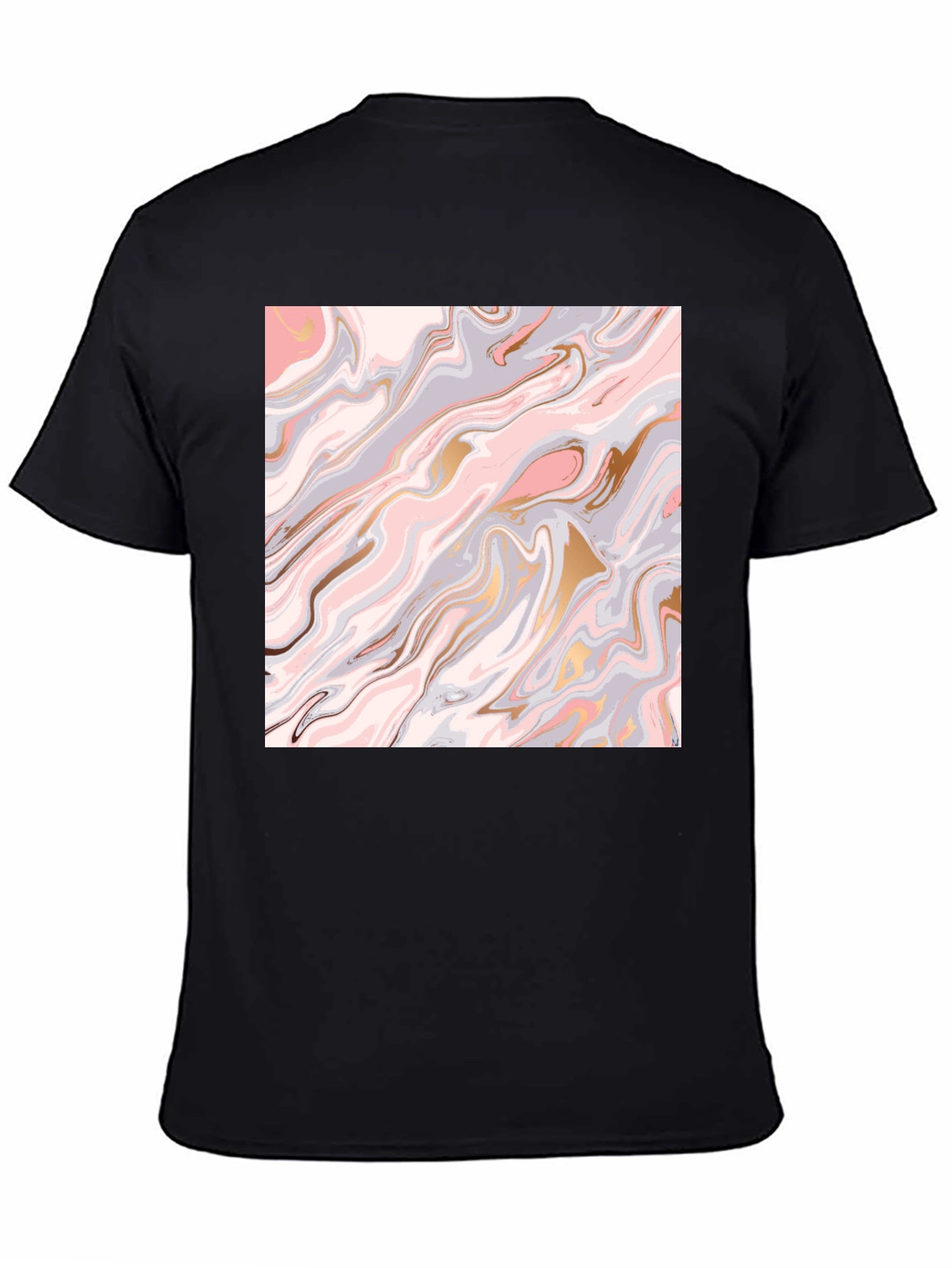 Black Marble Swirl Graphic Tee - Stylish & Unique Design view 4