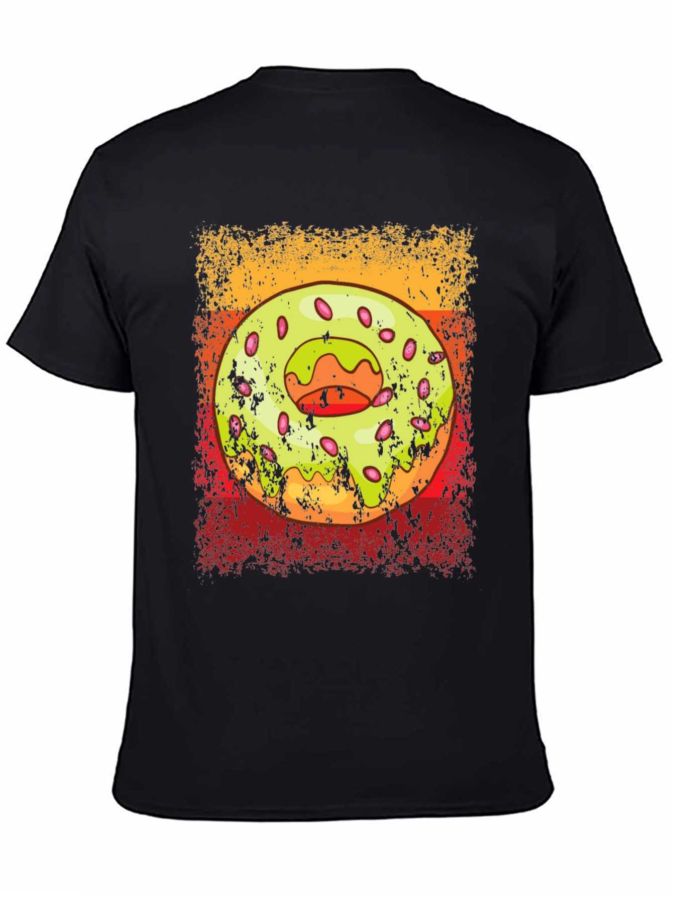 Black Donut Graphic T-Shirt - Trendy Casual Wear view 4