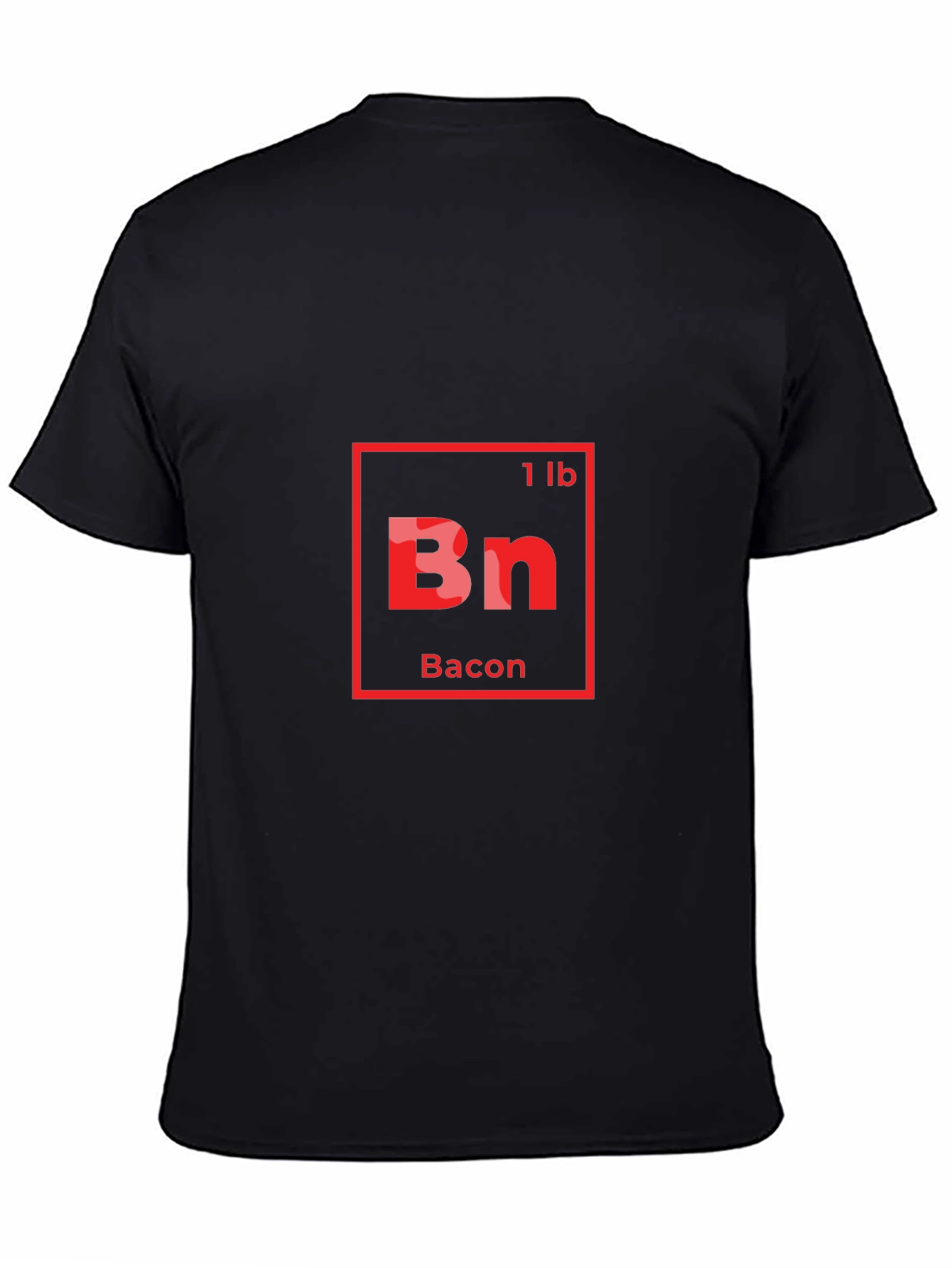 Black Bacon Periodic Table Style Men's Black T-Shirt view 4