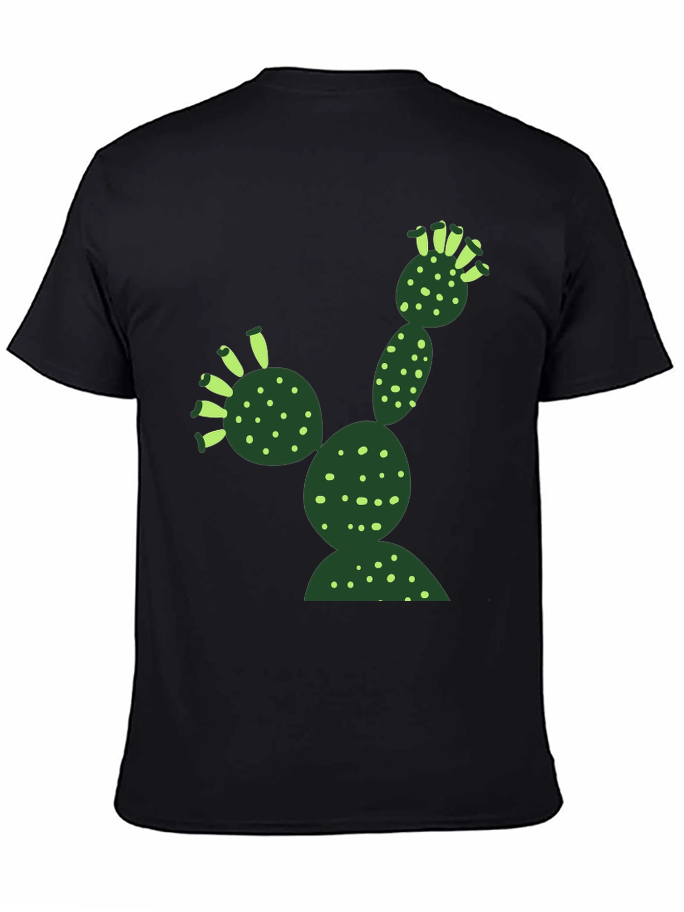 Black Cool Cactus T-Shirt - Black Cotton Blend view 4