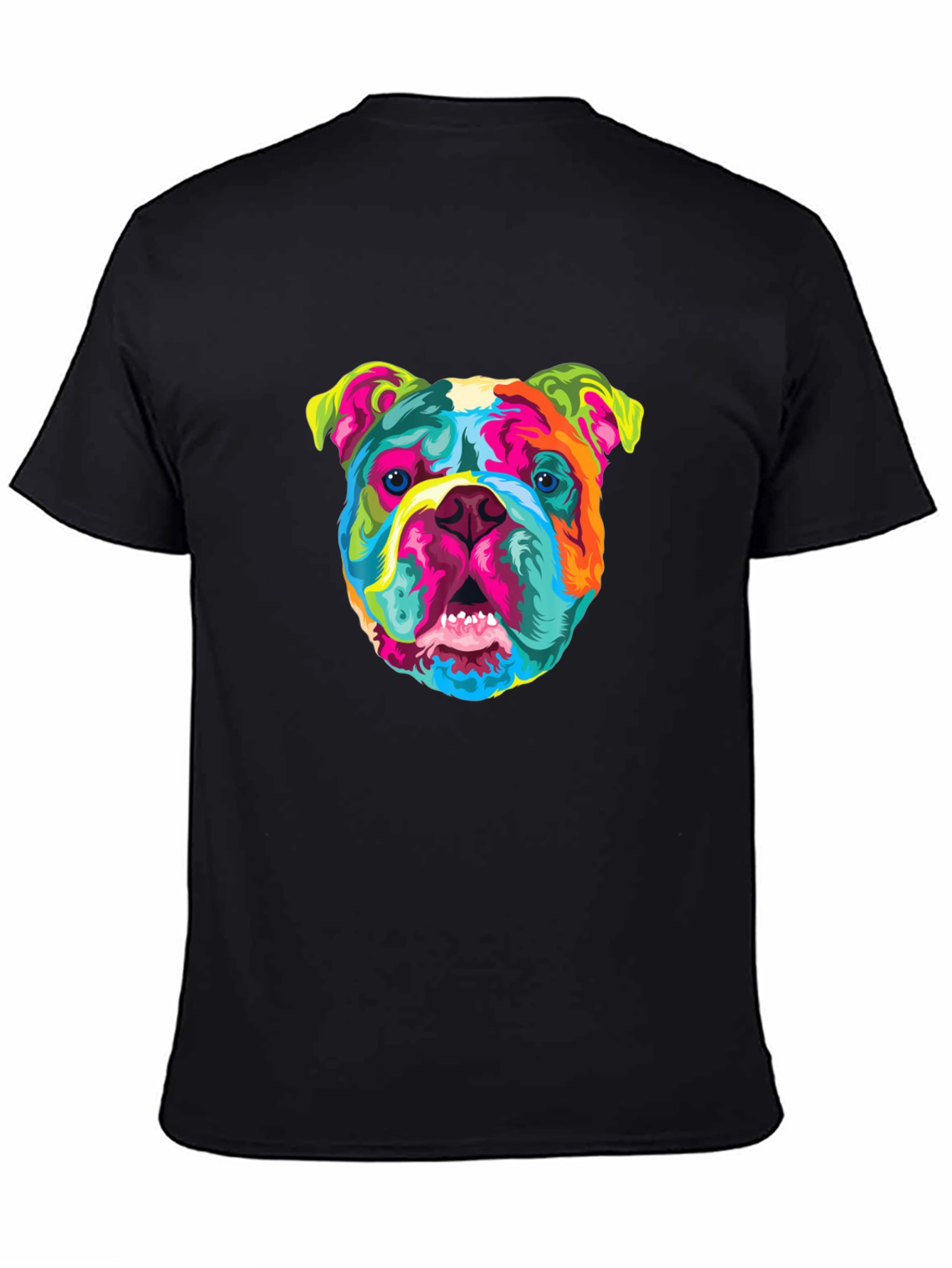 Black Vibrant Bulldog Graphic Tee - Cool Dog Lover's T-Shirt view 4