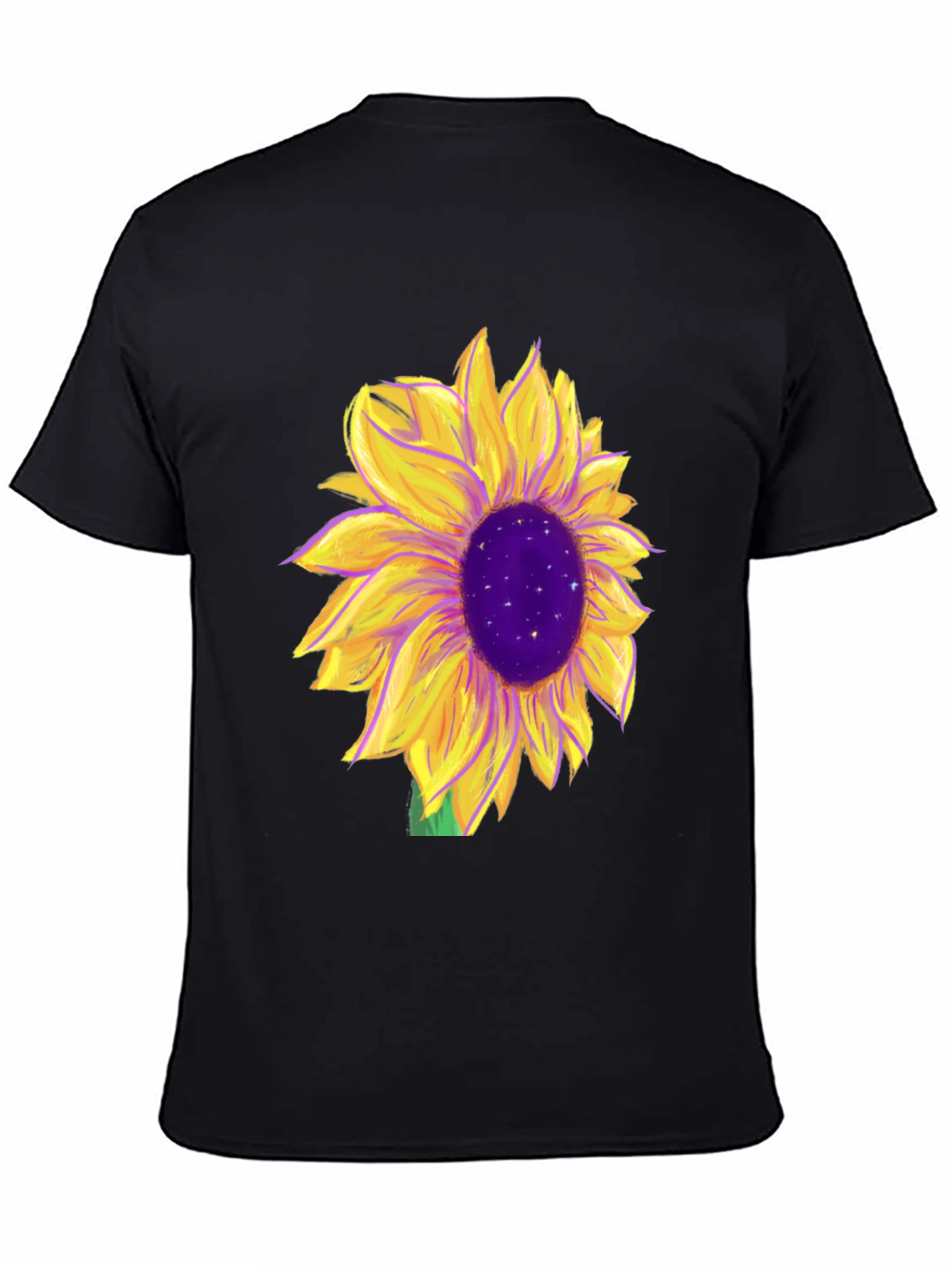 Black Sunflower Graphic Tee - Black Cotton Blend view 4