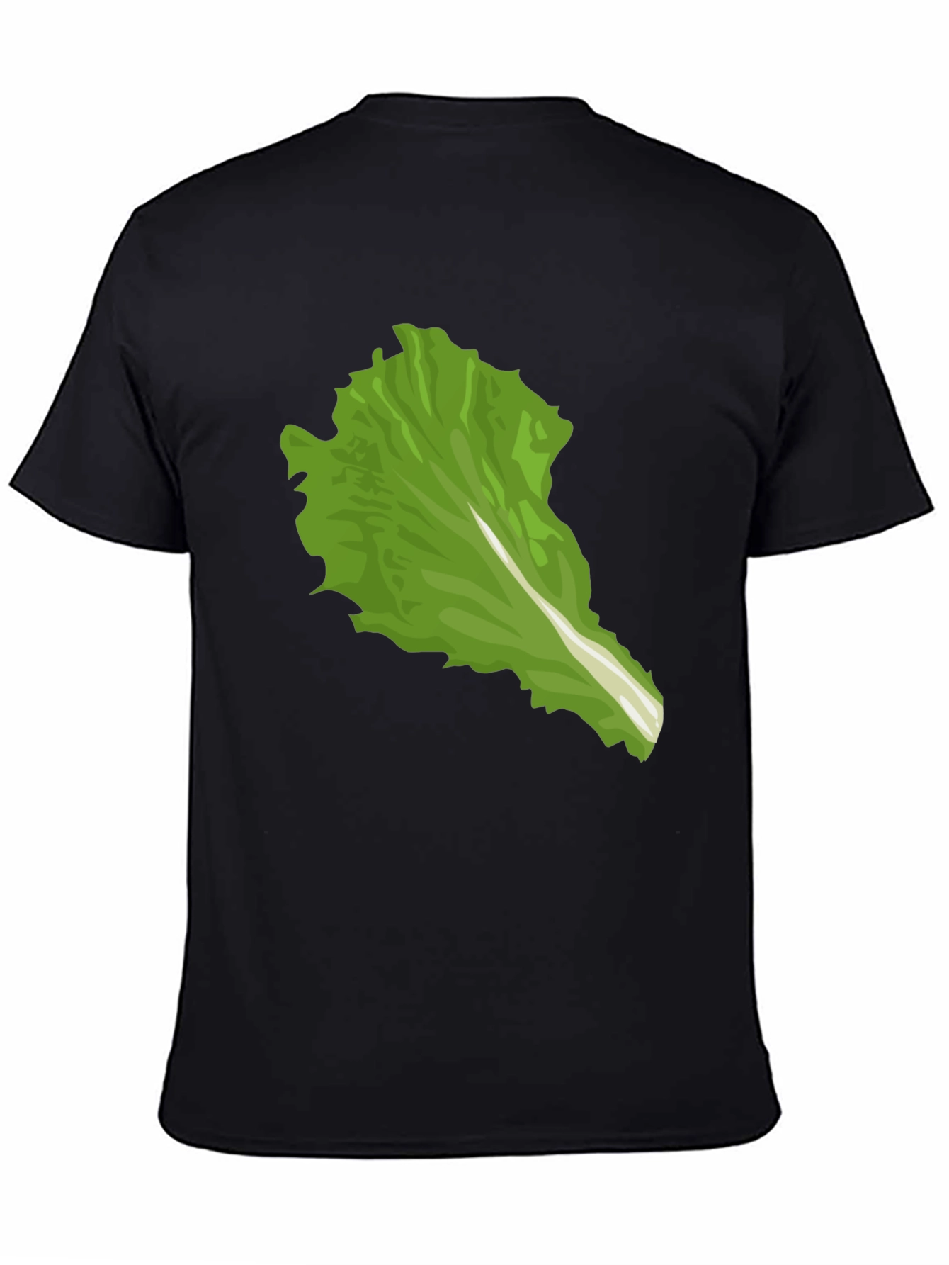 Black Lettuce Leaf Graphic Tee - Unique Food Lover Shirt view 4
