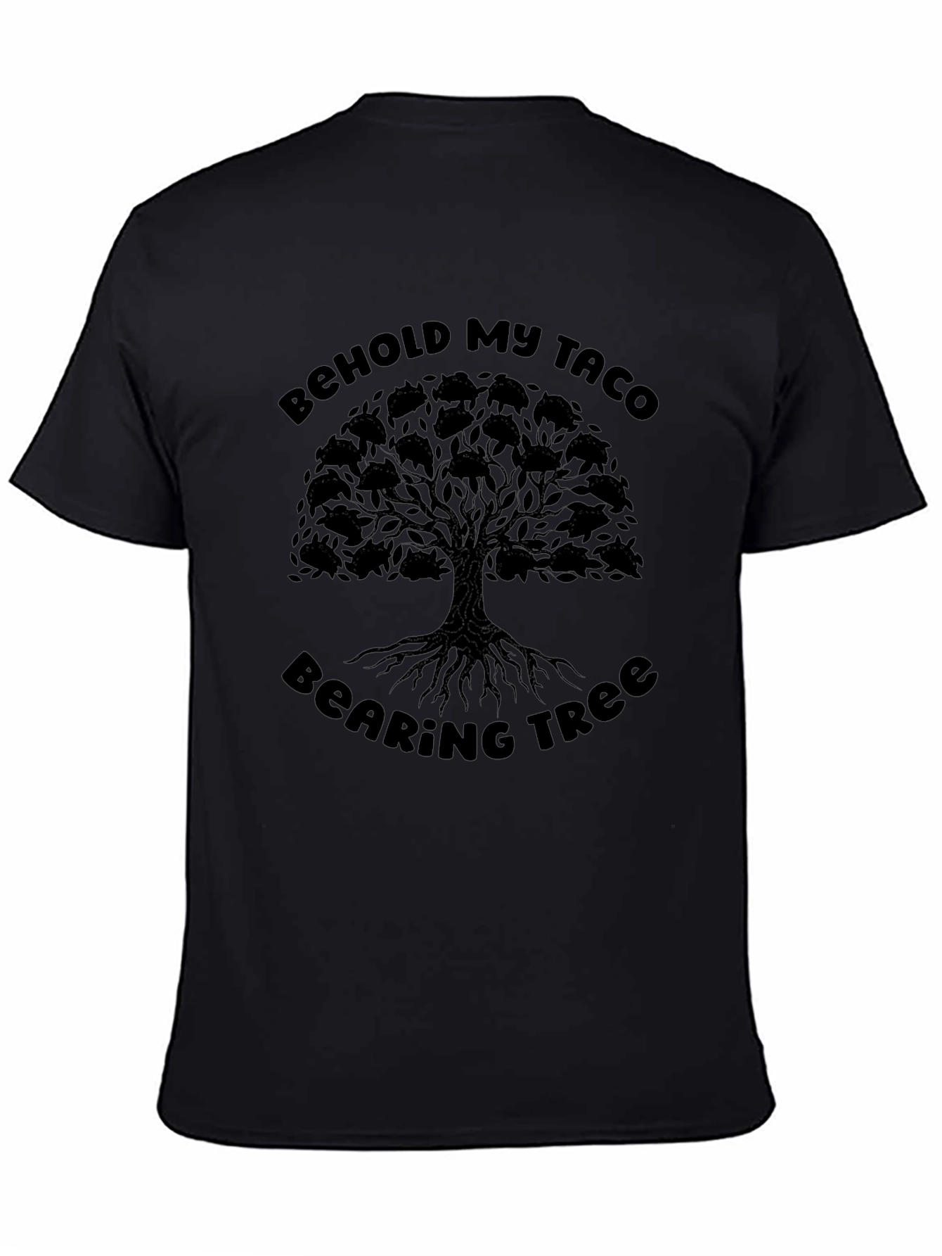 Black Taco Tree Graphic Tee - Behold My Taco Bearing Tree view 4