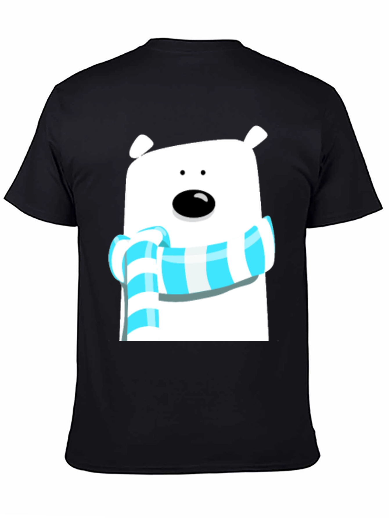 Black Bear Scarf Graphic Tee - Cute Black T-Shirt view 4