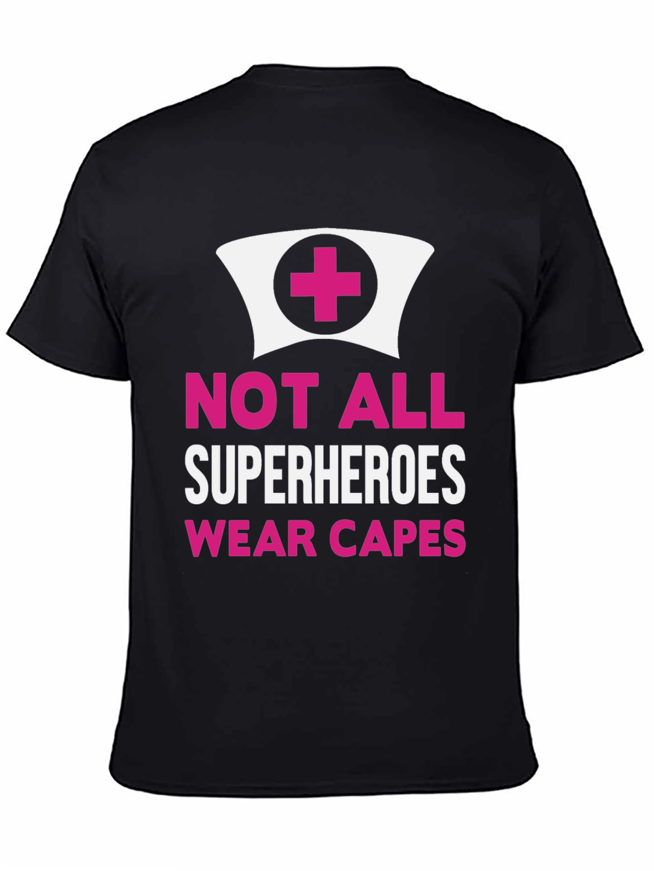 Black Not All Superheroes Nurse T-Shirt view 4