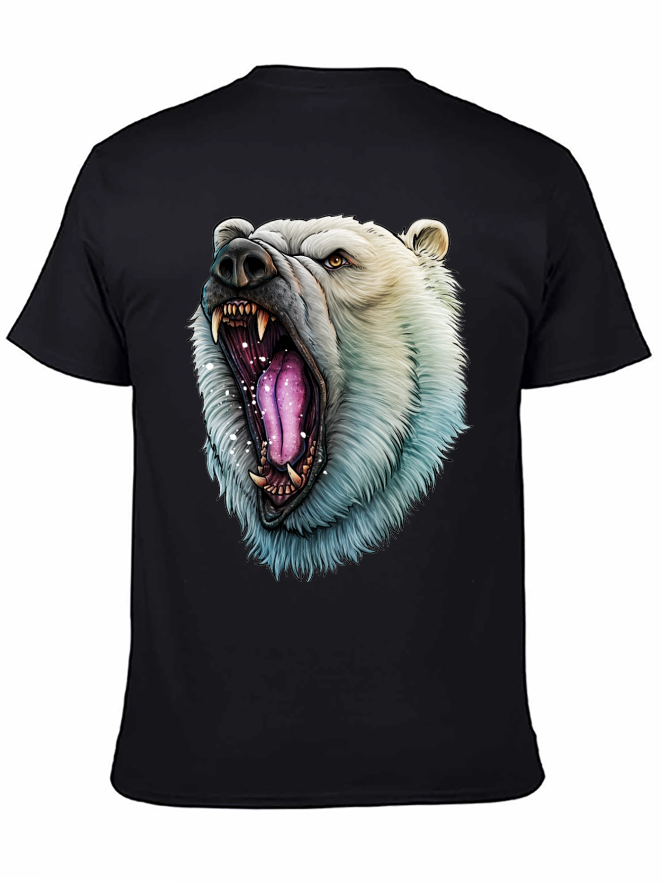 Black Polar Bear Graphic Tee - Roaring Wild Style view 4