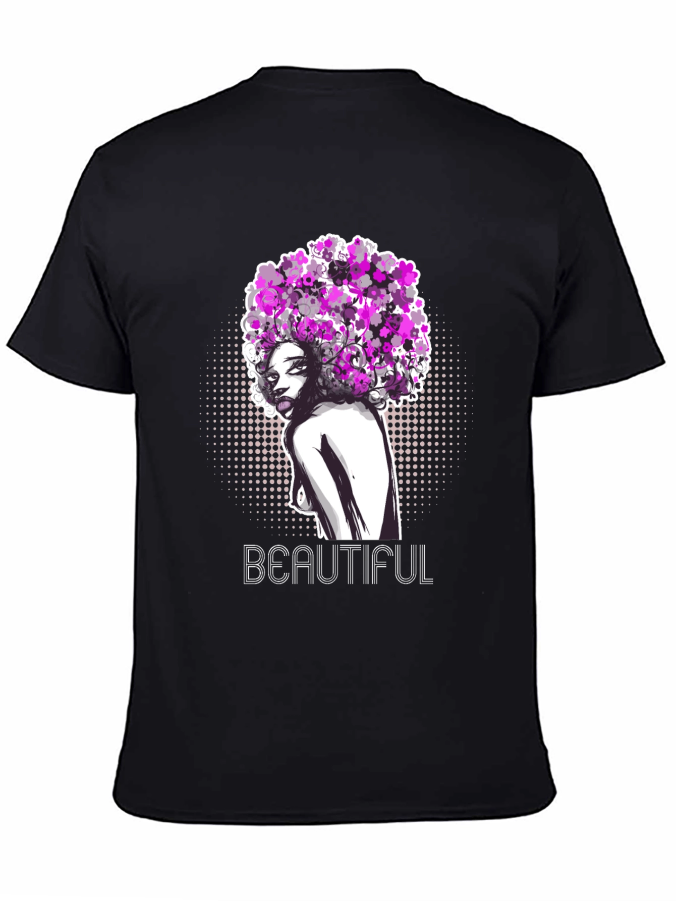 Black Beautiful Woman Graphic T-Shirt - Black view 4
