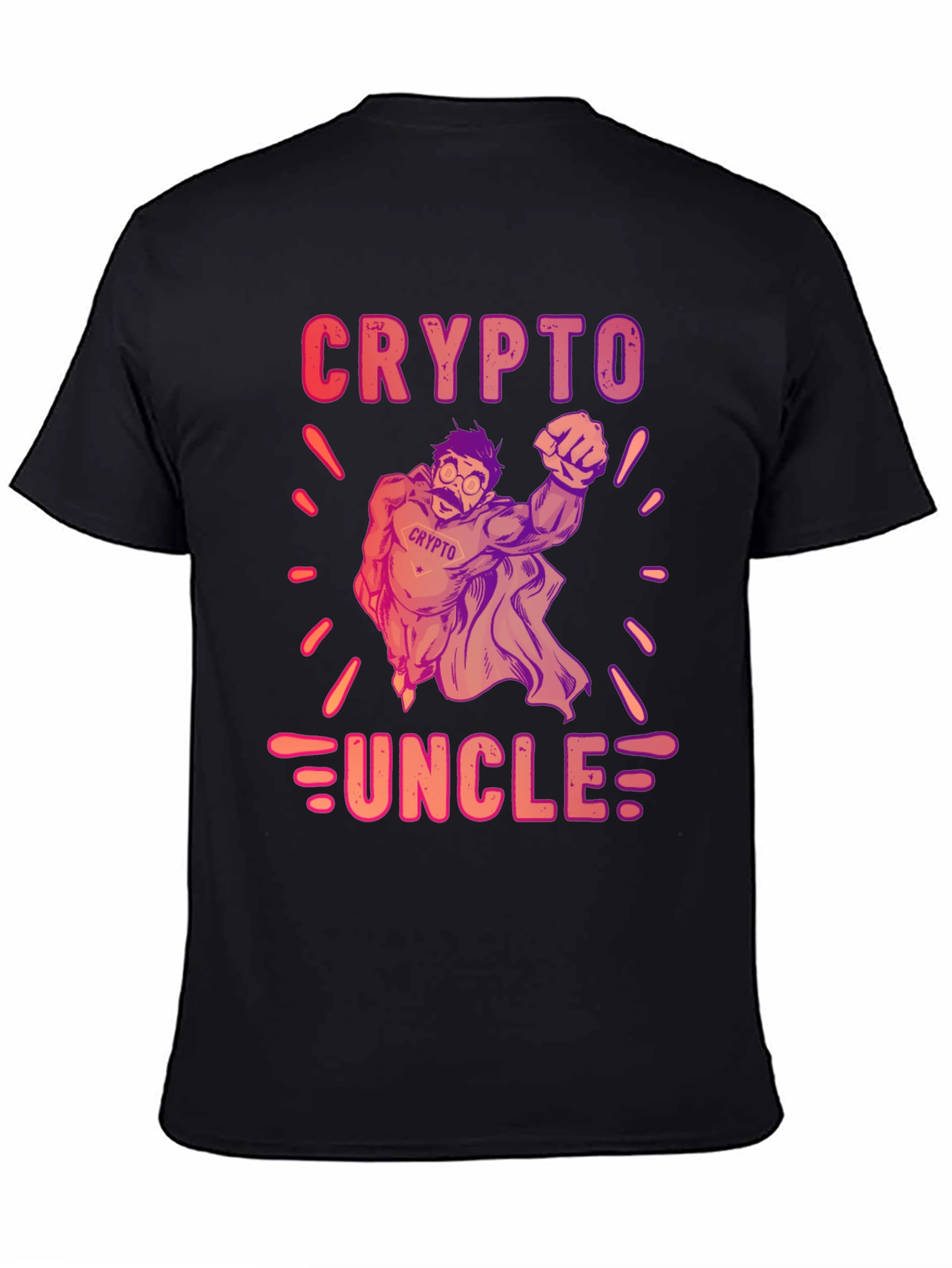 Black Crypto Uncle Graphic T-Shirt - Trendy Design view 4
