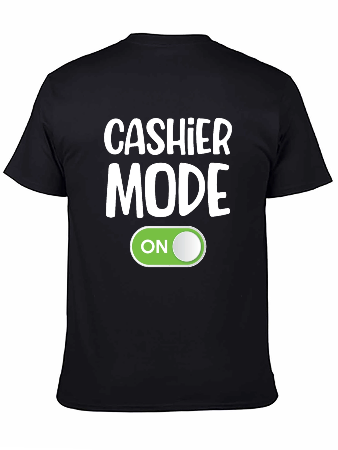 Black Cashier Mode On Black T-Shirt Funny Employee Gift view 4