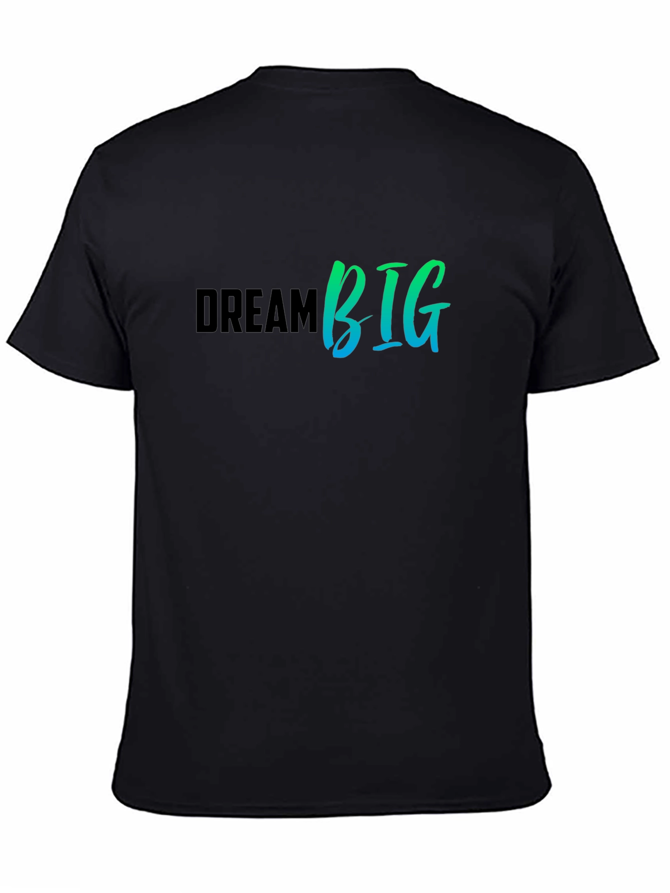 Black Dream Big Graphic Tee - Black Cotton T-Shirt view 4