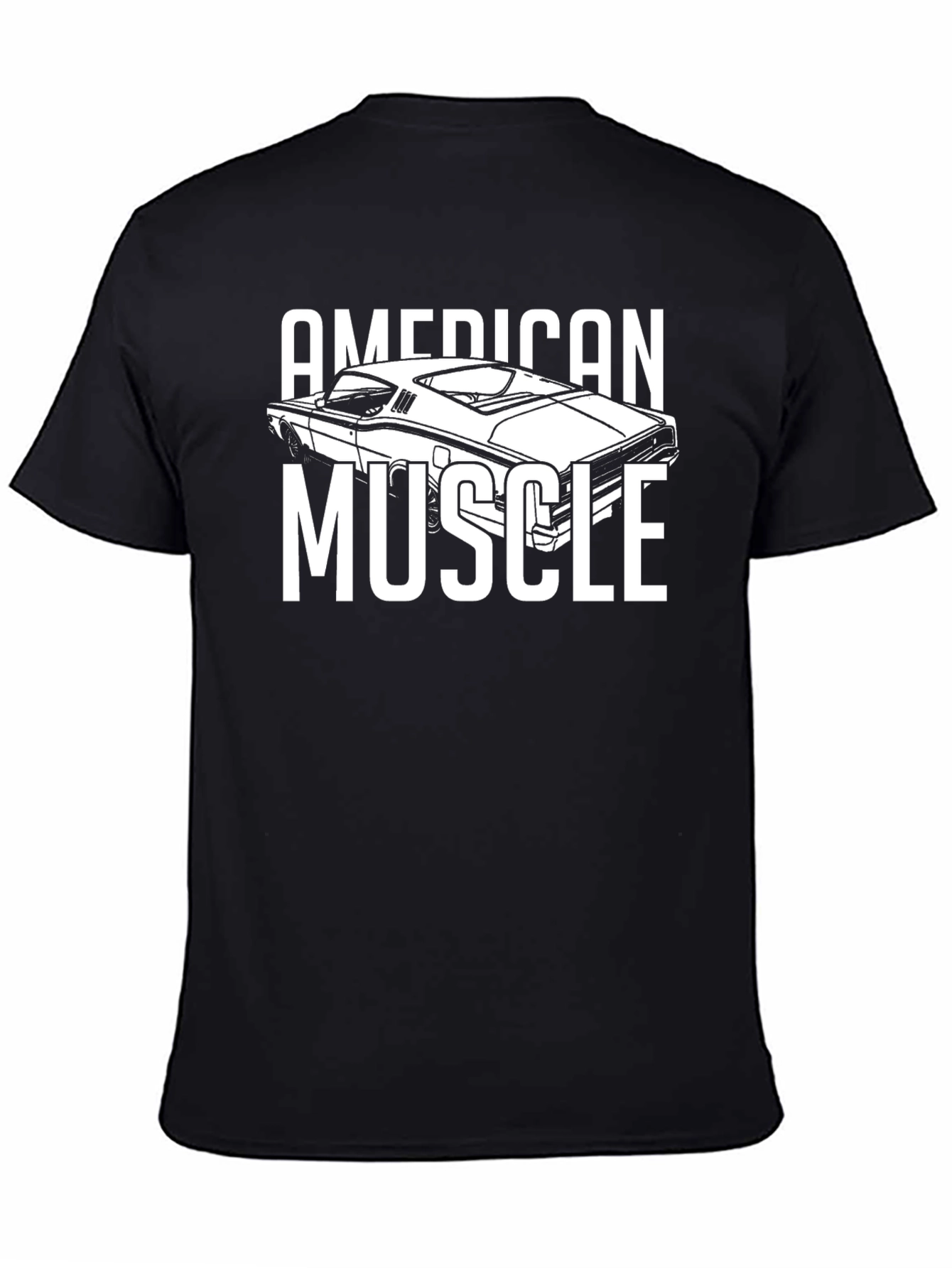 Black American Muscle Car T-Shirt - Black view 4