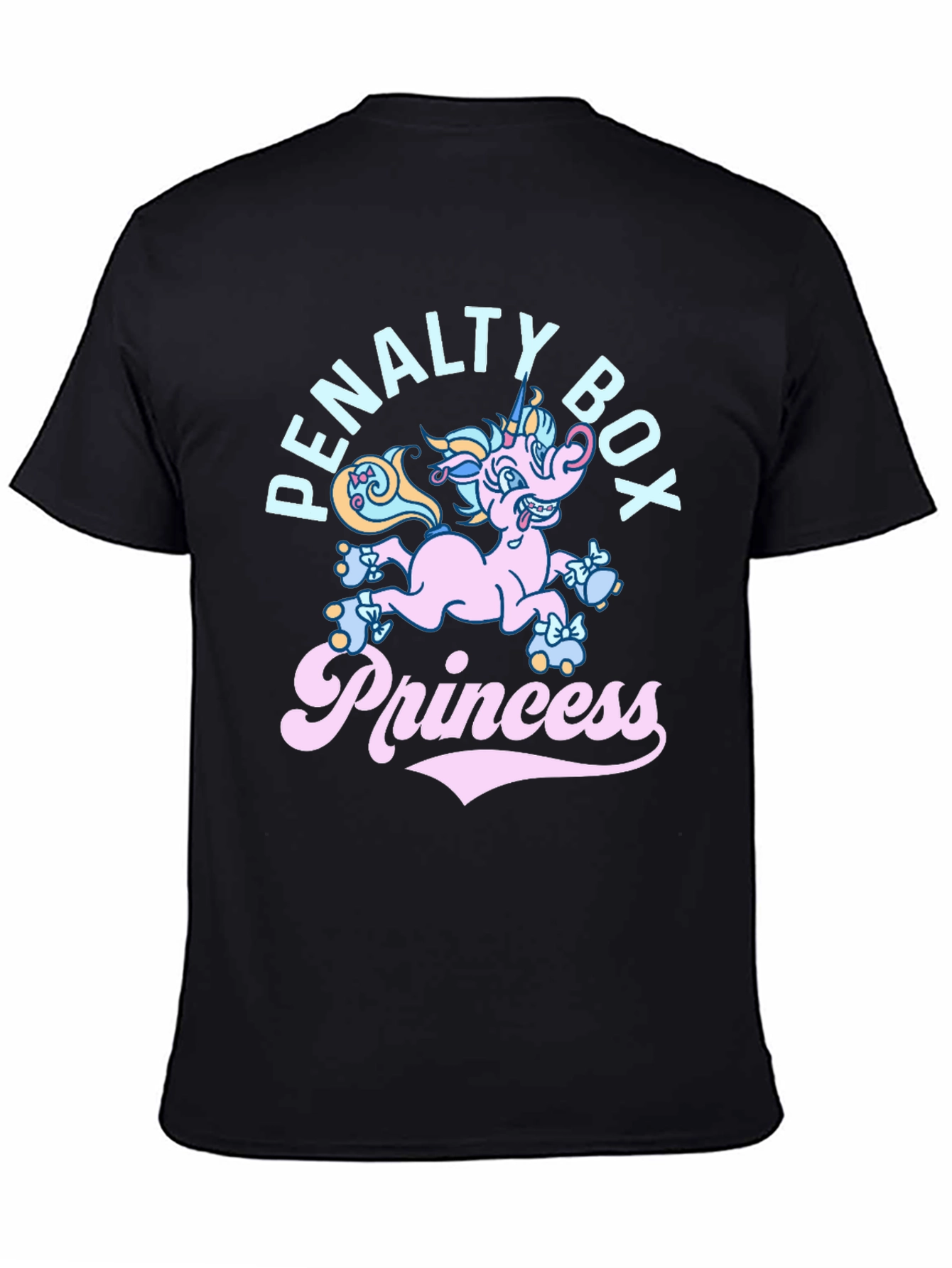 Black Penalty Box Princess T-Shirt - Funny Unicorn Tee view 4