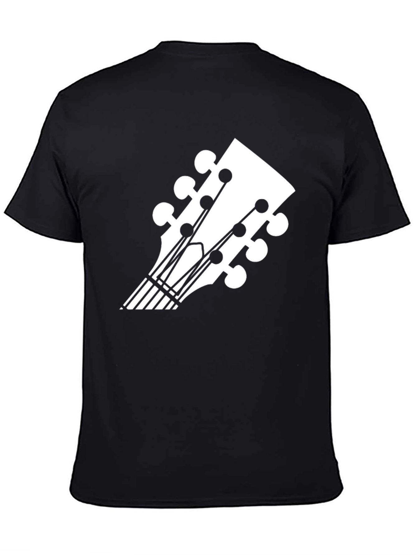 Black Guitar Headstock Graphic Tee - Music Lover's T-Shirt view 4