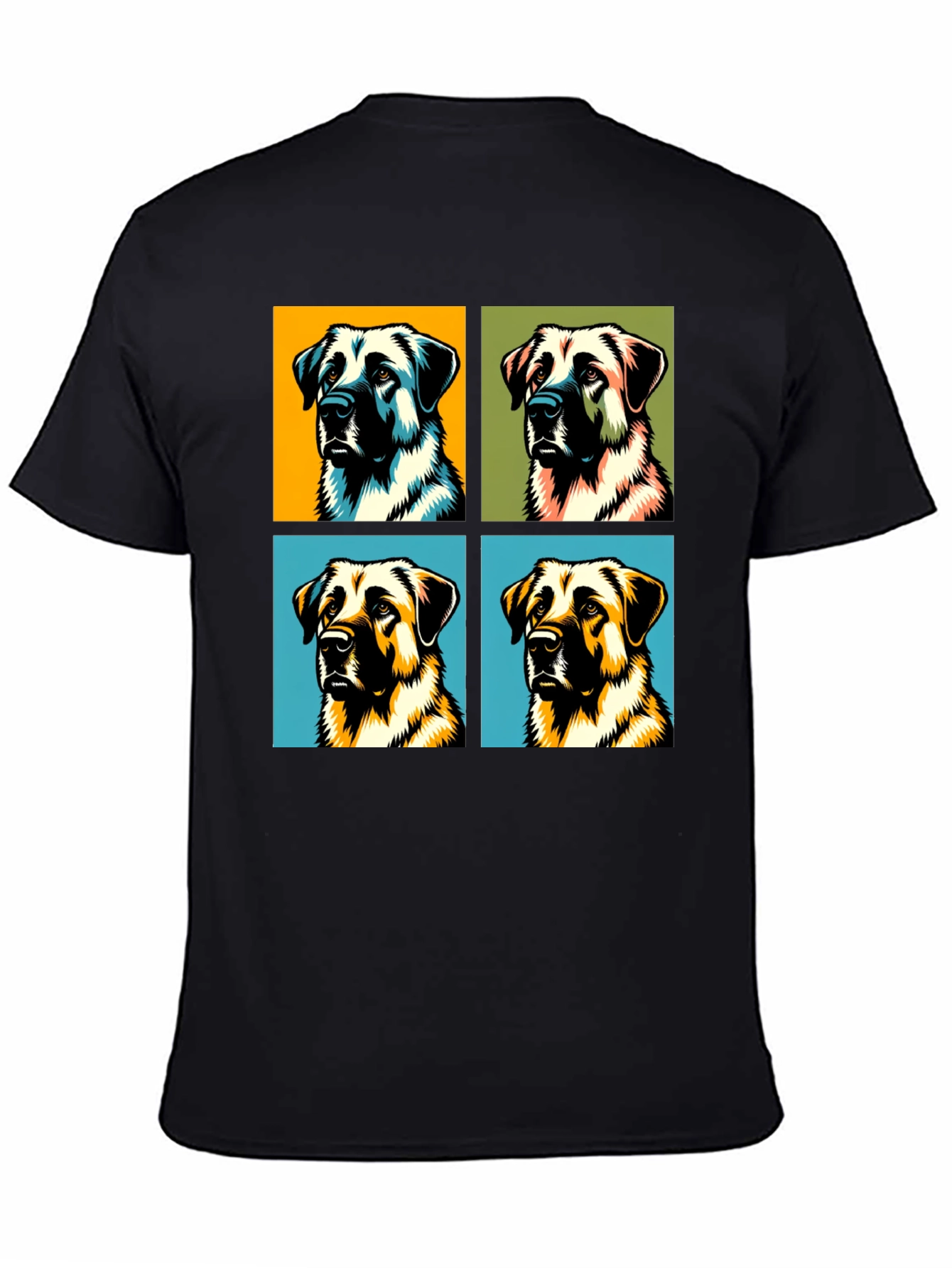 Black Dog Pop Art Black T-Shirt view 4
